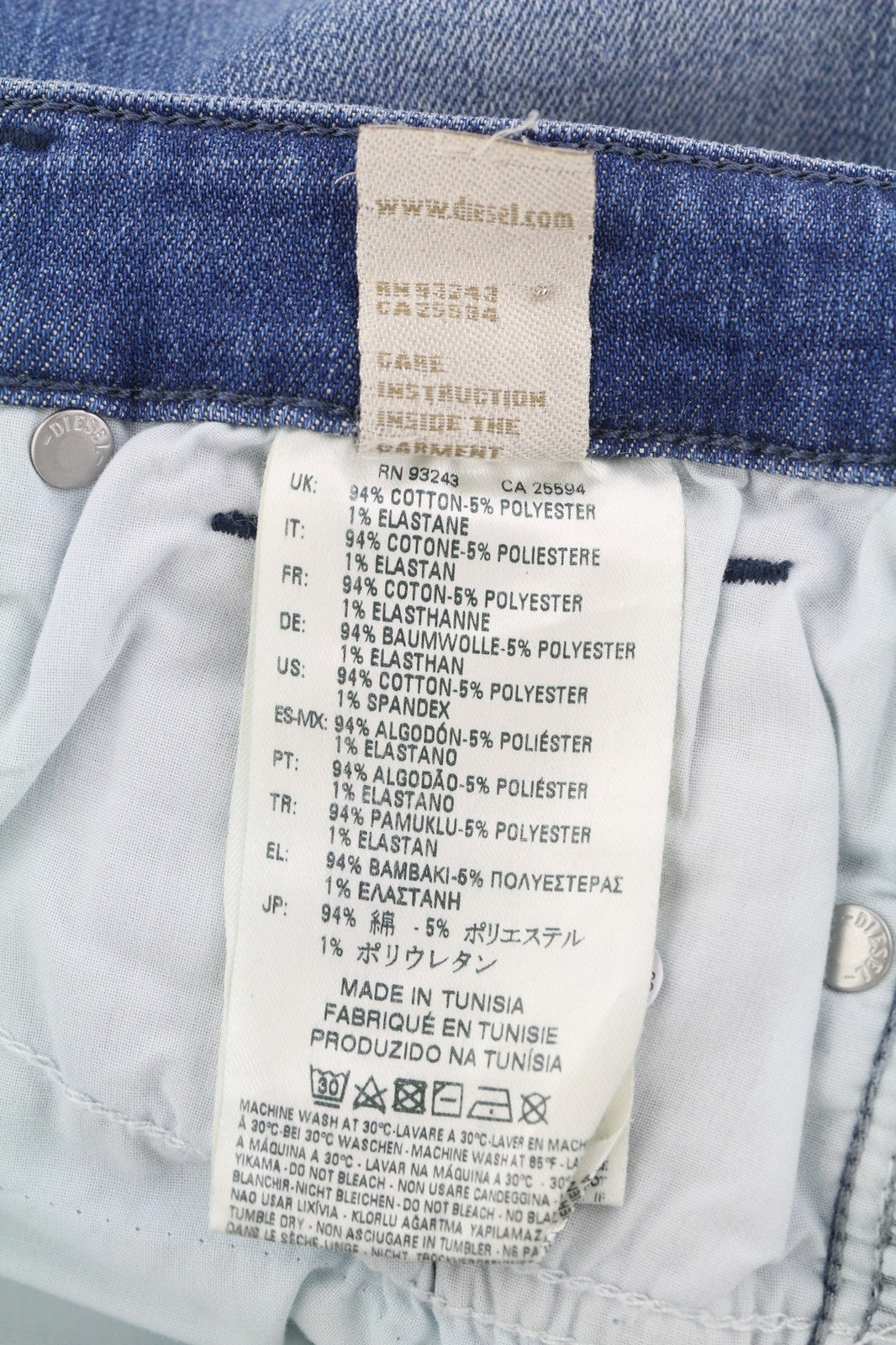 DIESEL Skinzee-Zip 0681E Womens Jeans W24/L30 Super Slim Skinny Regular Waist