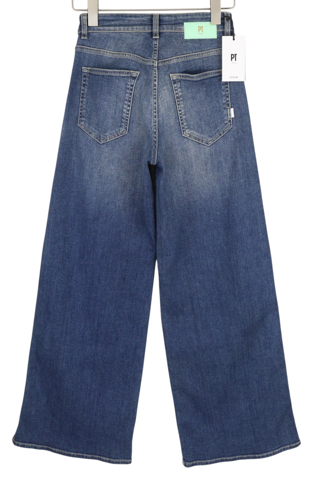 PT TORINO Cyndi Womens Jeans W26 Blue Embroidered High Waist Flared Leg RRP€250