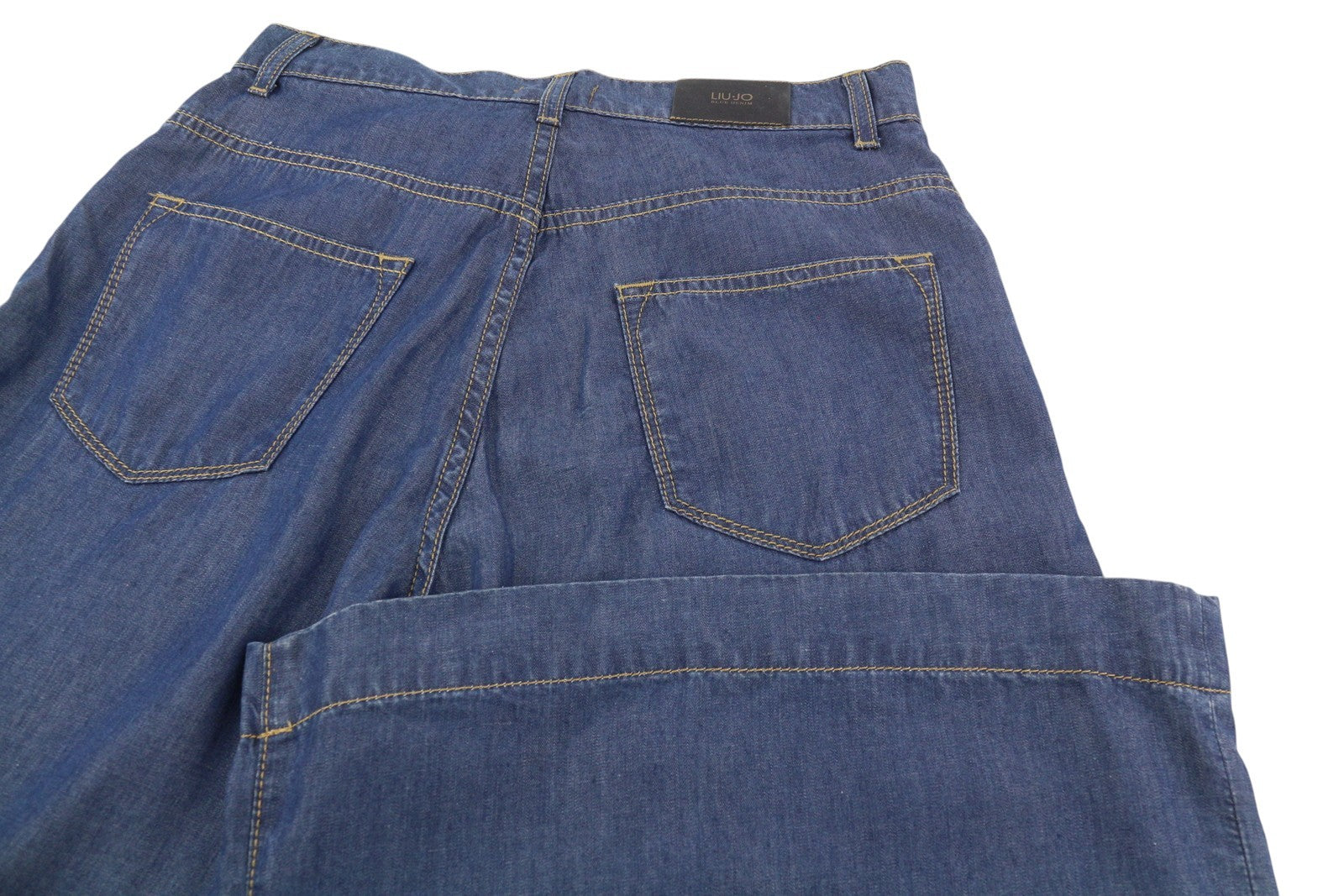 LIU JO Flare Womens Trousers W28 Blue High Waist Flare Leg  Look