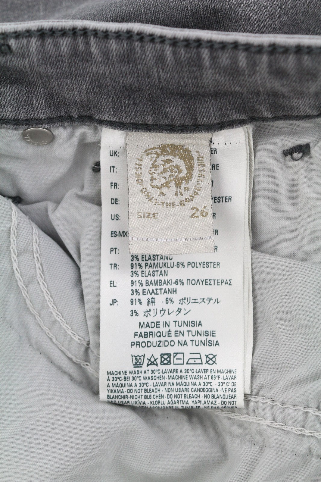 DIESEL Skinzee-Zip 0681F Womens Jeans W26/L32 Super Slim Skinny RRP€180