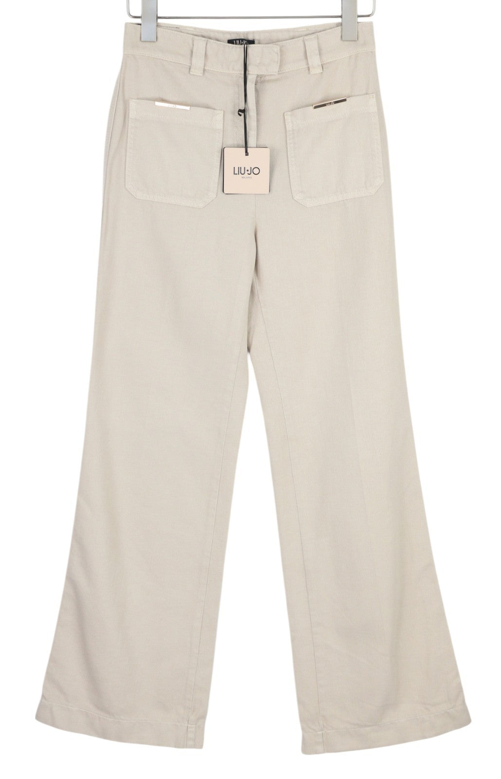 LIU JO Lungo Womens Jeans W28 Beige Bootcut  High Waist Zip Fly Light