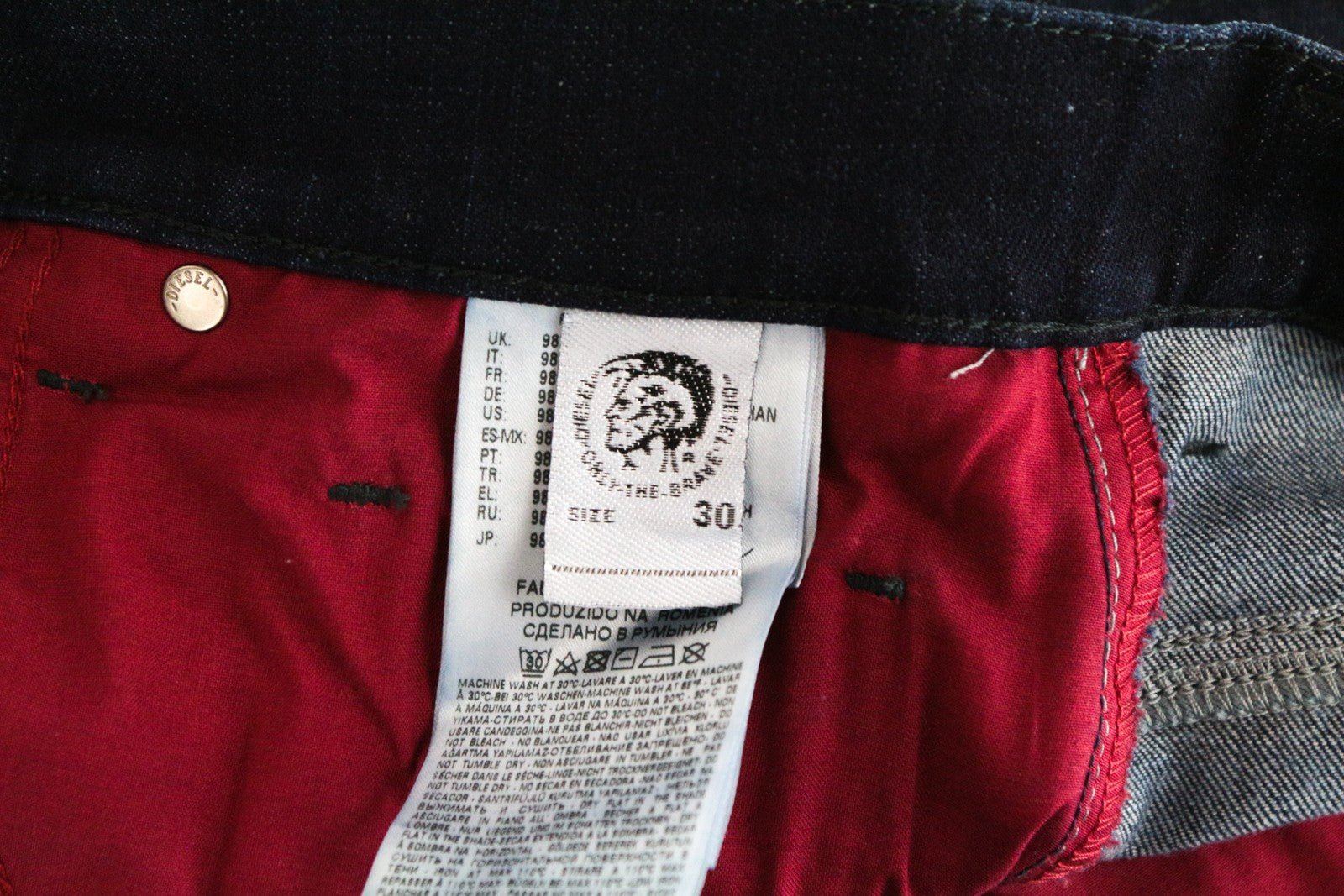 DIESEL Ary 084CG Women's W30/L32 Straight Stretch Blue Cotton Jeans