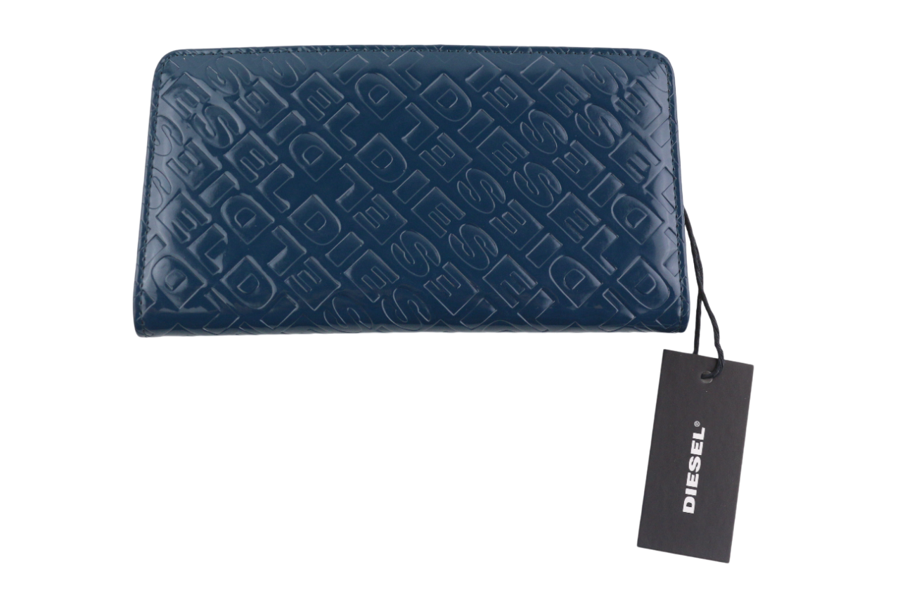 DIESEL Monogram Lusigram Womens Wallet ONE SIZE Blue Snap Button  All Seasons