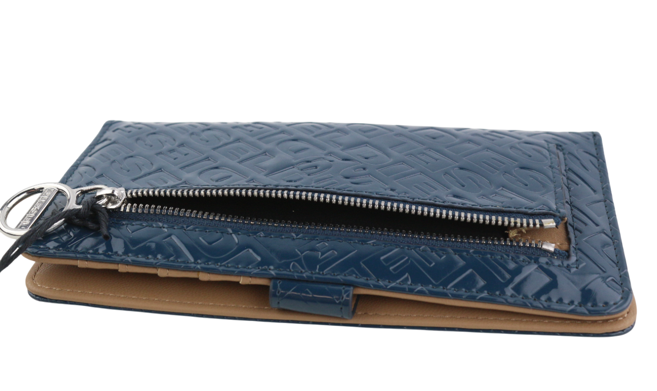 DIESEL Monogram Lusigram Womens Wallet ONE SIZE Blue Snap Button  All Seasons