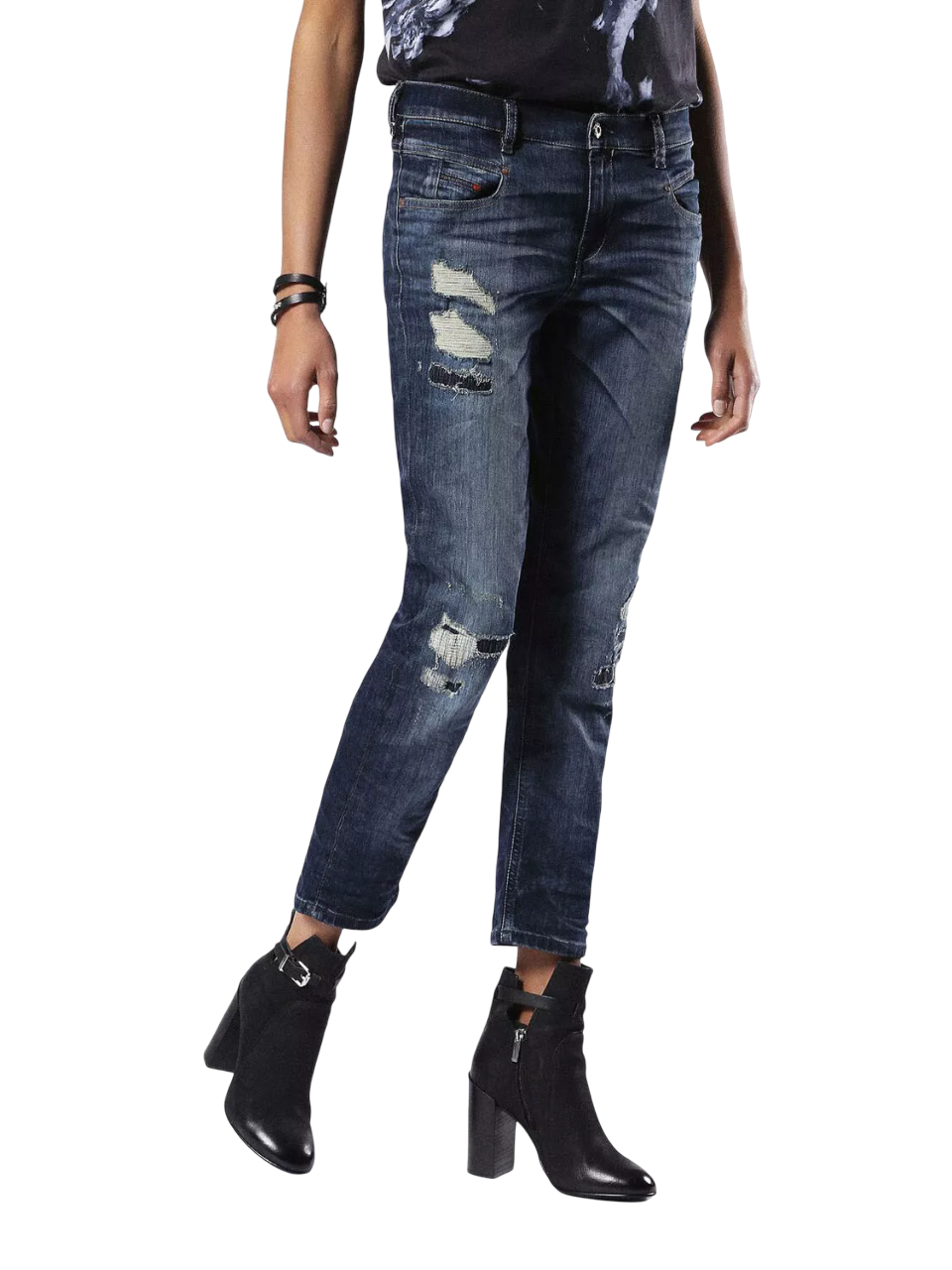 DIESEL Belthy-Ankle 0854T Womens Jeans W26 RRP€230 Slim Straight Low Waist Blue