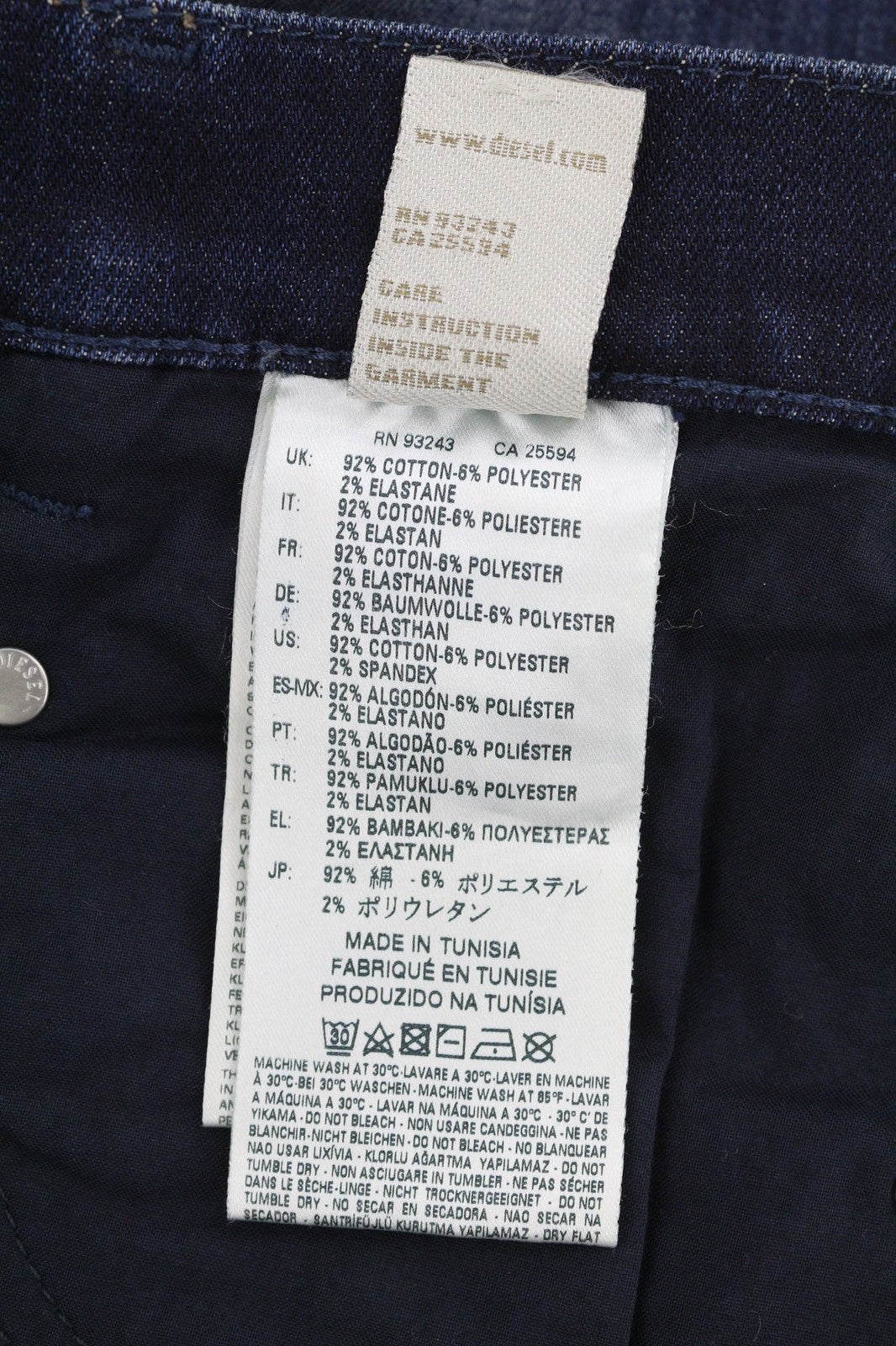 DIESEL Belthy-Ankle 0854T Womens Jeans W26 RRP€230 Slim Straight Low Waist Blue