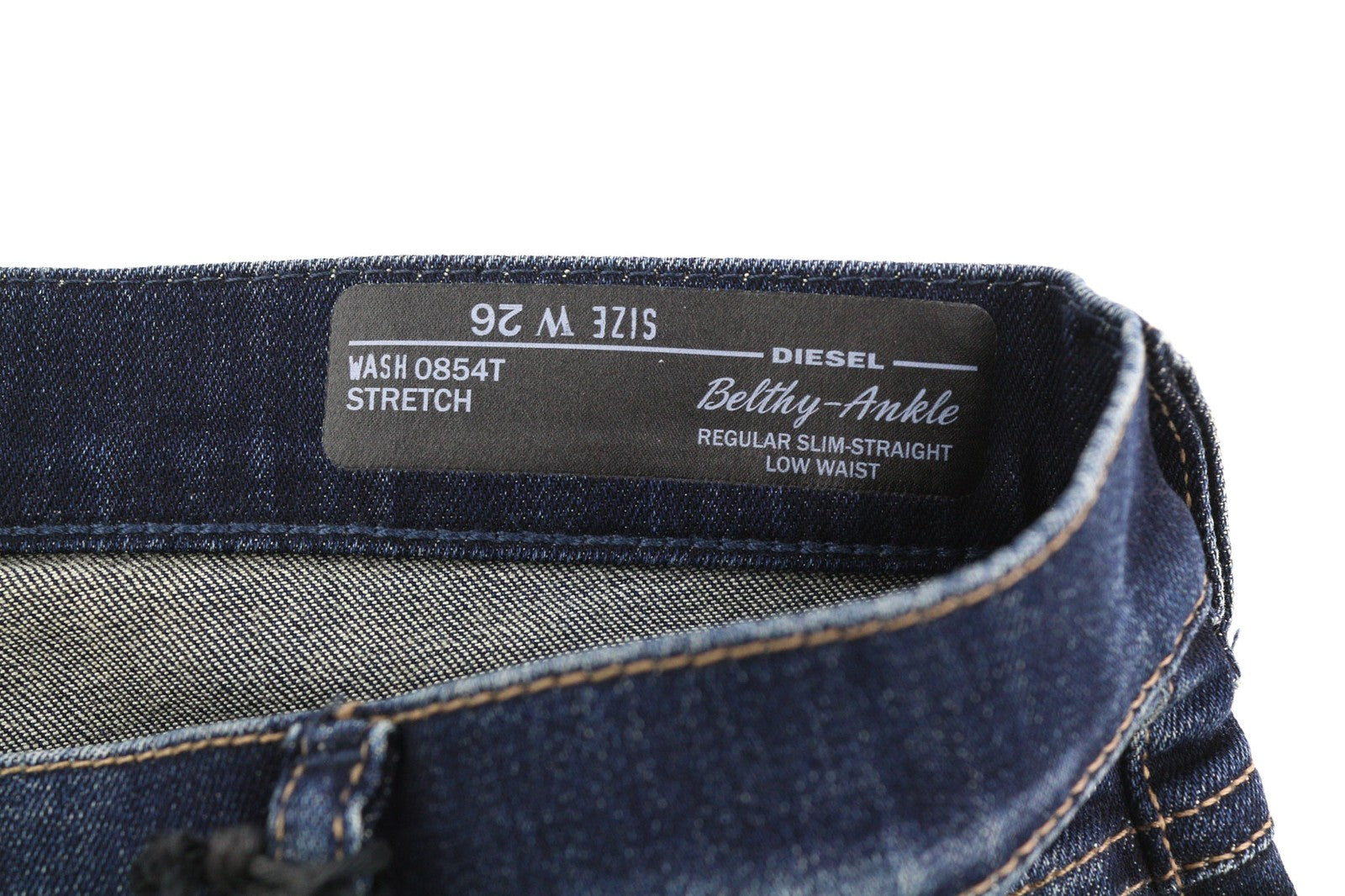 DIESEL Belthy-Ankle 0854T Womens Jeans W26 RRP€230 Slim Straight Low Waist Blue