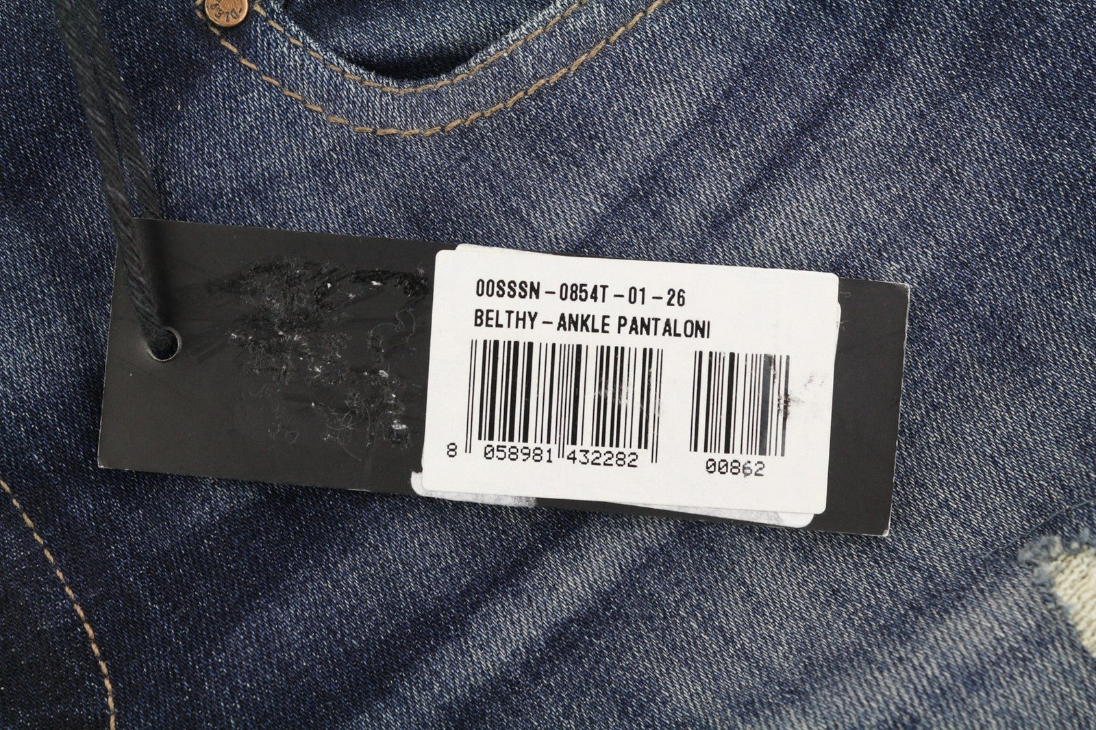 DIESEL Belthy-Ankle 0854T Womens Jeans W26 RRP€230 Slim Straight Low Waist Blue