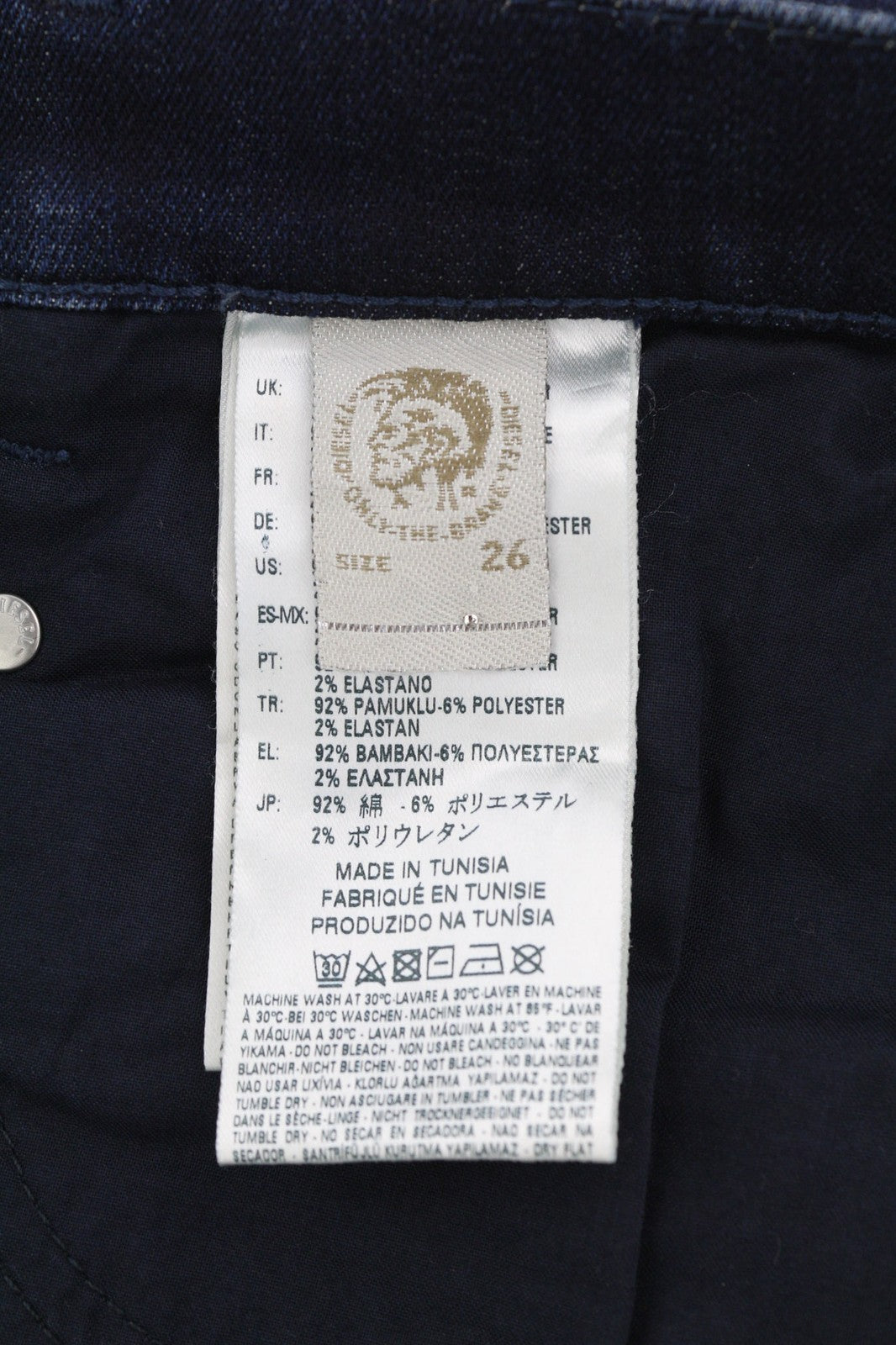 DIESEL Belthy-Ankle 0854T Womens Jeans W26 RRP€230 Slim Straight Low Waist Blue