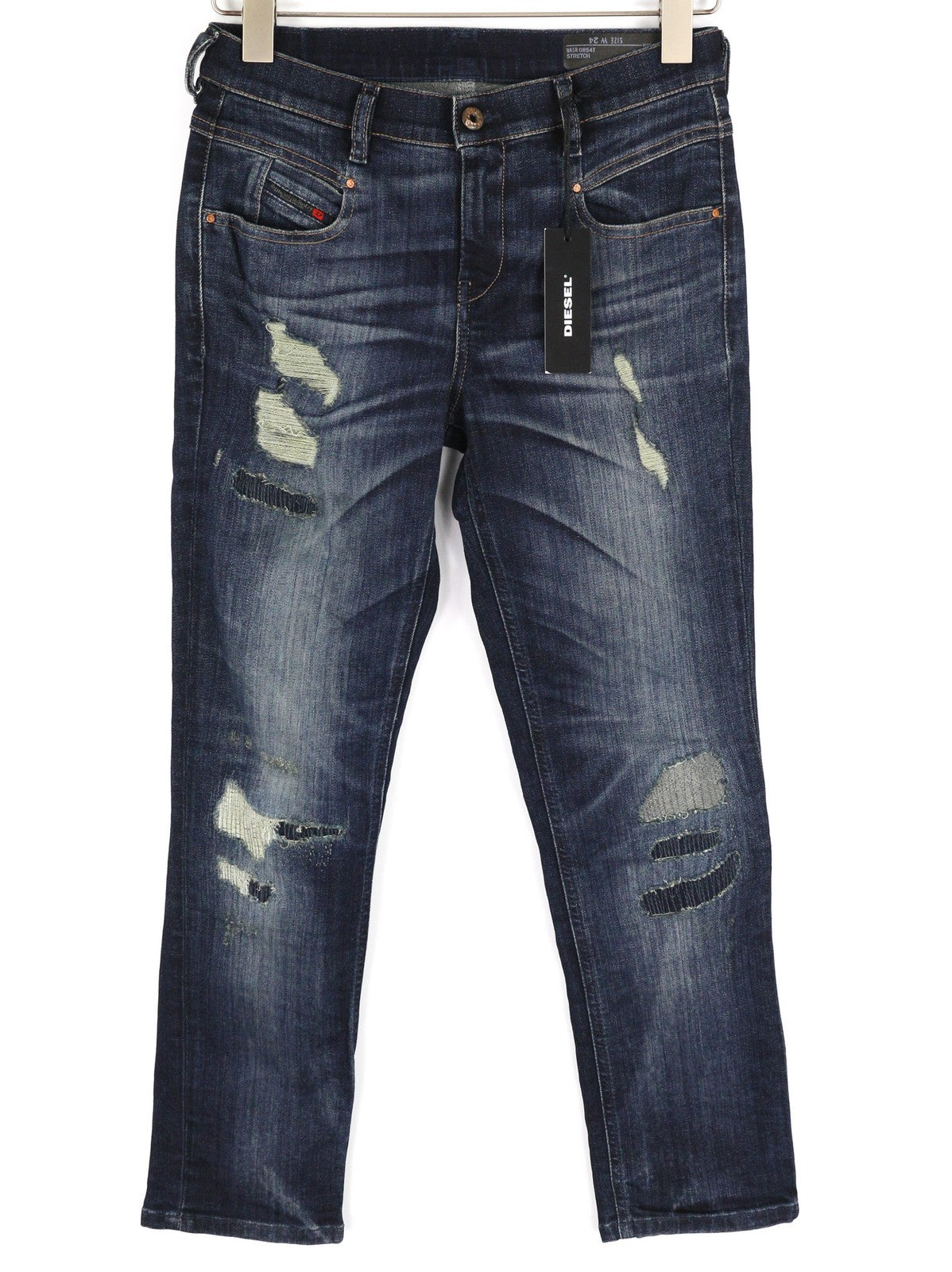 DIESEL Belthy-Ankle 0854T Womens Jeans W24 RRP€230 Slim Straight Low Waist Blue