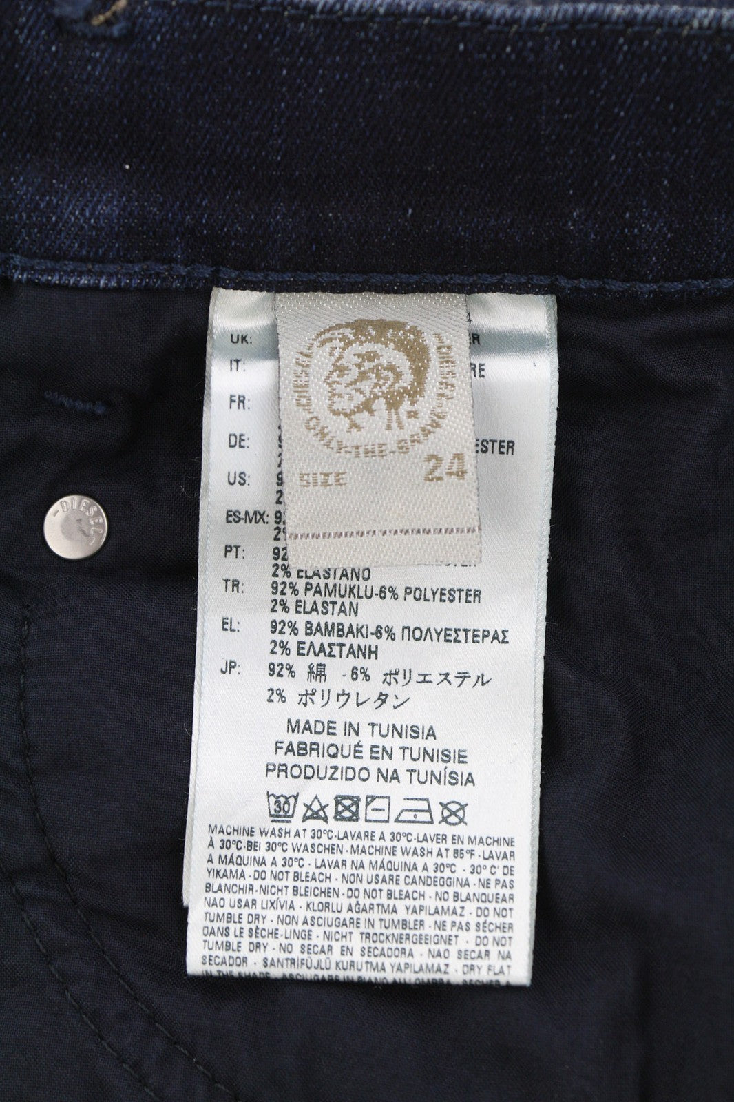 DIESEL Belthy-Ankle 0854T Womens Jeans W24 RRP€230 Slim Straight Low Waist Blue