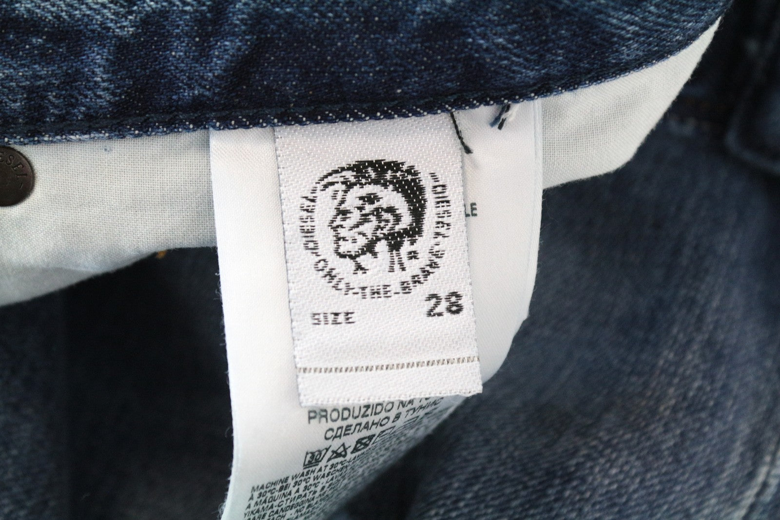 DIESEL Mharky-B 085AG Men's W28/L30 Skinny Fit Blue Washed Jeans