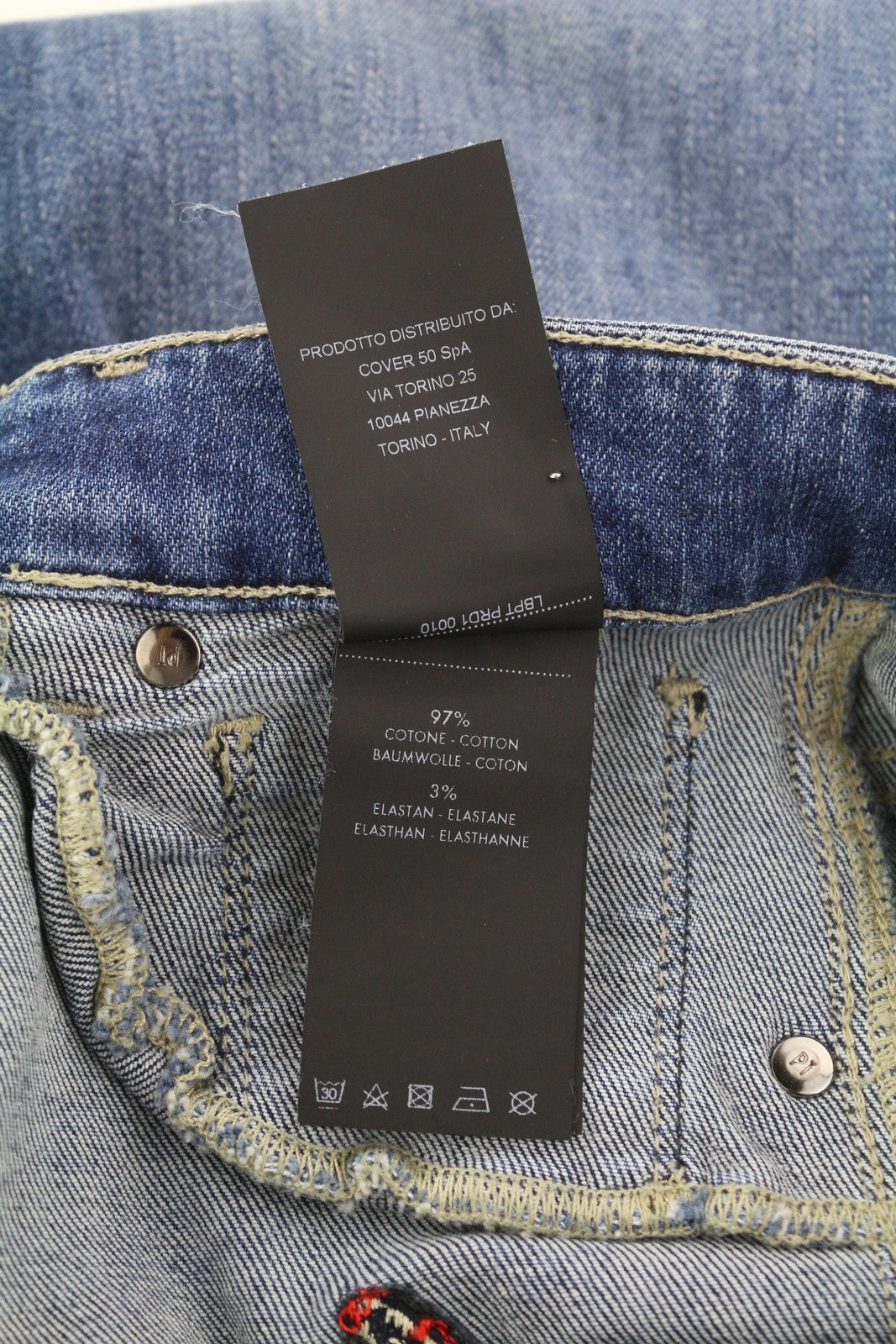 PT TORINO Cyndi Womens Jeans W26 Blue Embroidered High Waist Flared  RRP€250