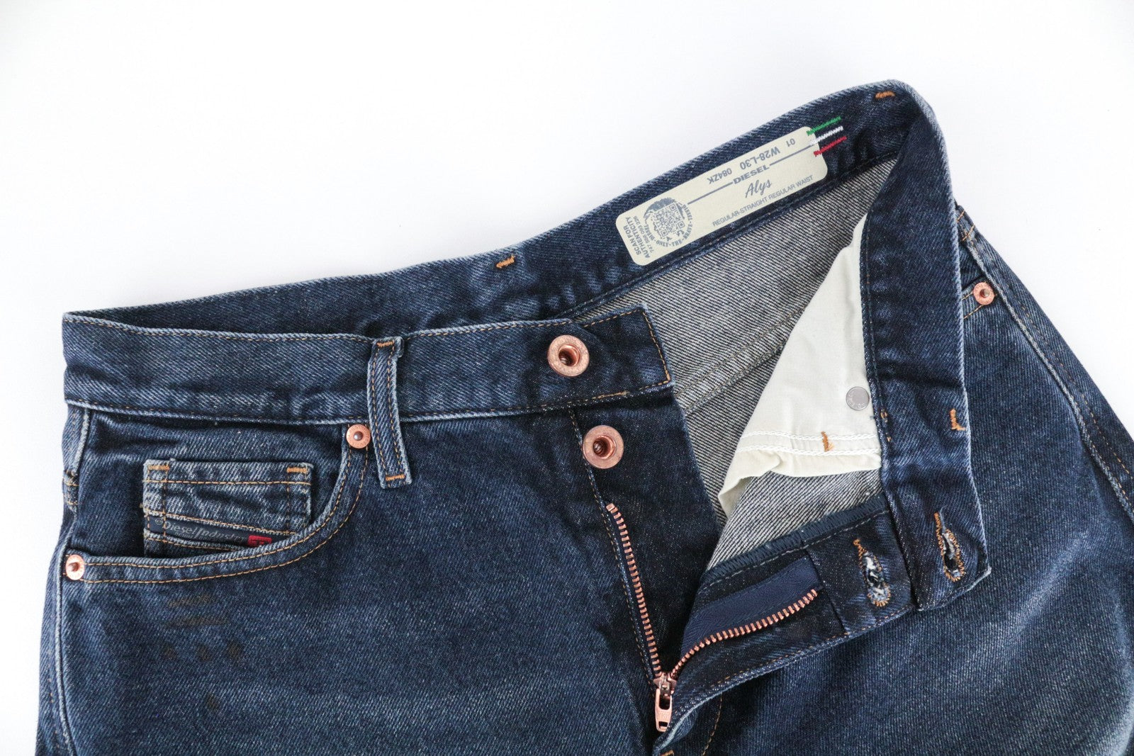 DIESEL Alys 084ZK Women's Straight Fit W28/L30 Dark Non-Stretch Denim