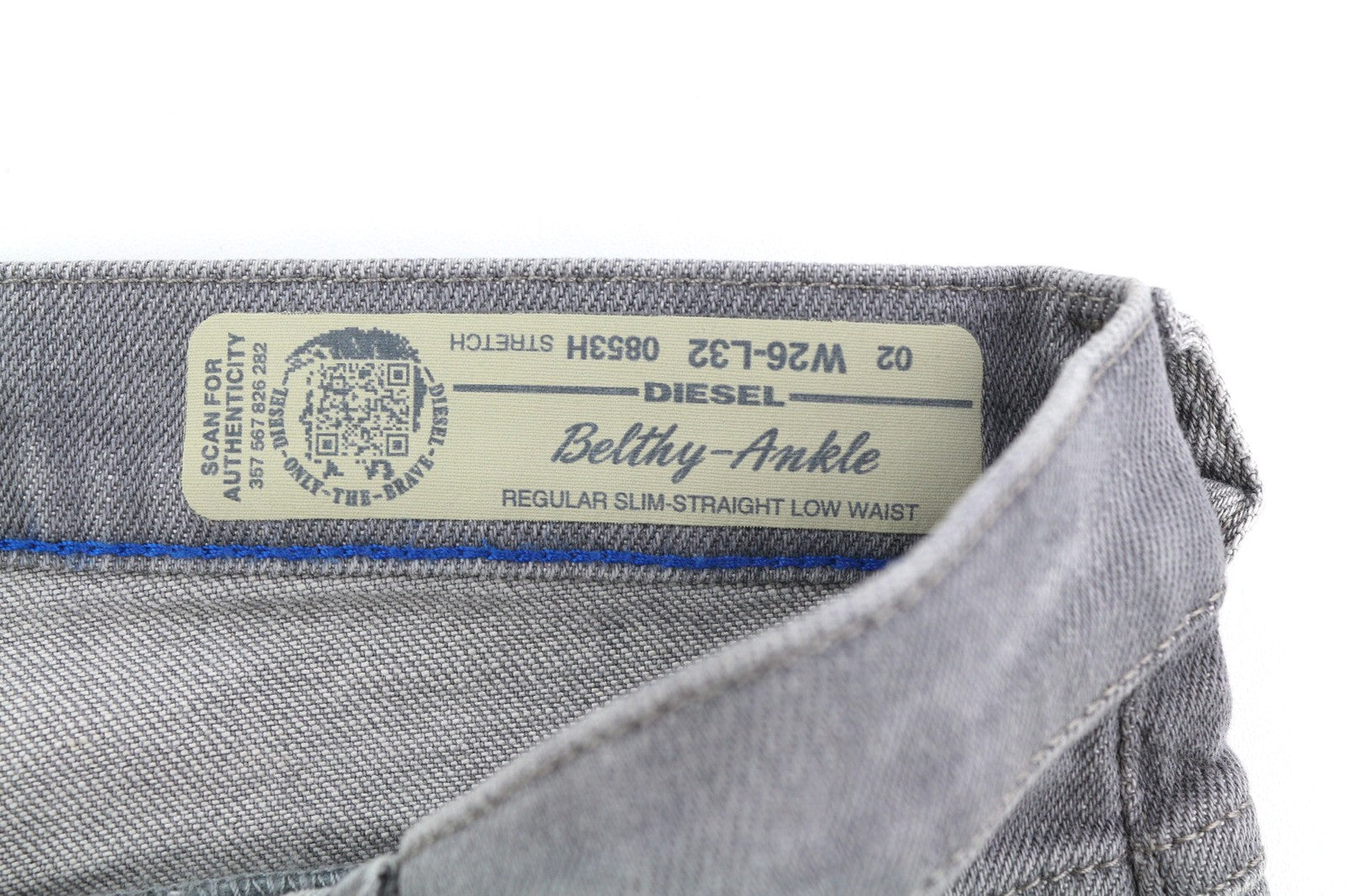 DIESEL Belthy-Ankle 0853H Womens Jeans W26/L32 Slim Straight Low Waist RRP€200