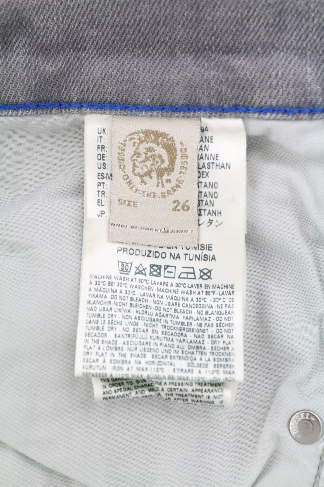 DIESEL Belthy-Ankle 0853H Womens Jeans W26/L32 Slim Straight Low Waist RRP€200