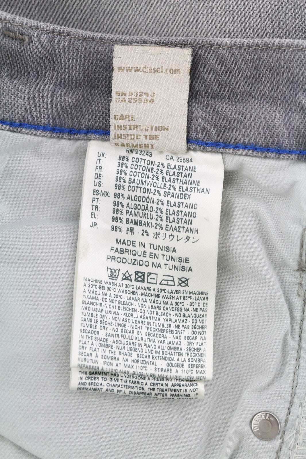 DIESEL Belthy-Ankle 0853H Womens Jeans W26/L32 Slim Straight Low Waist RRP€200