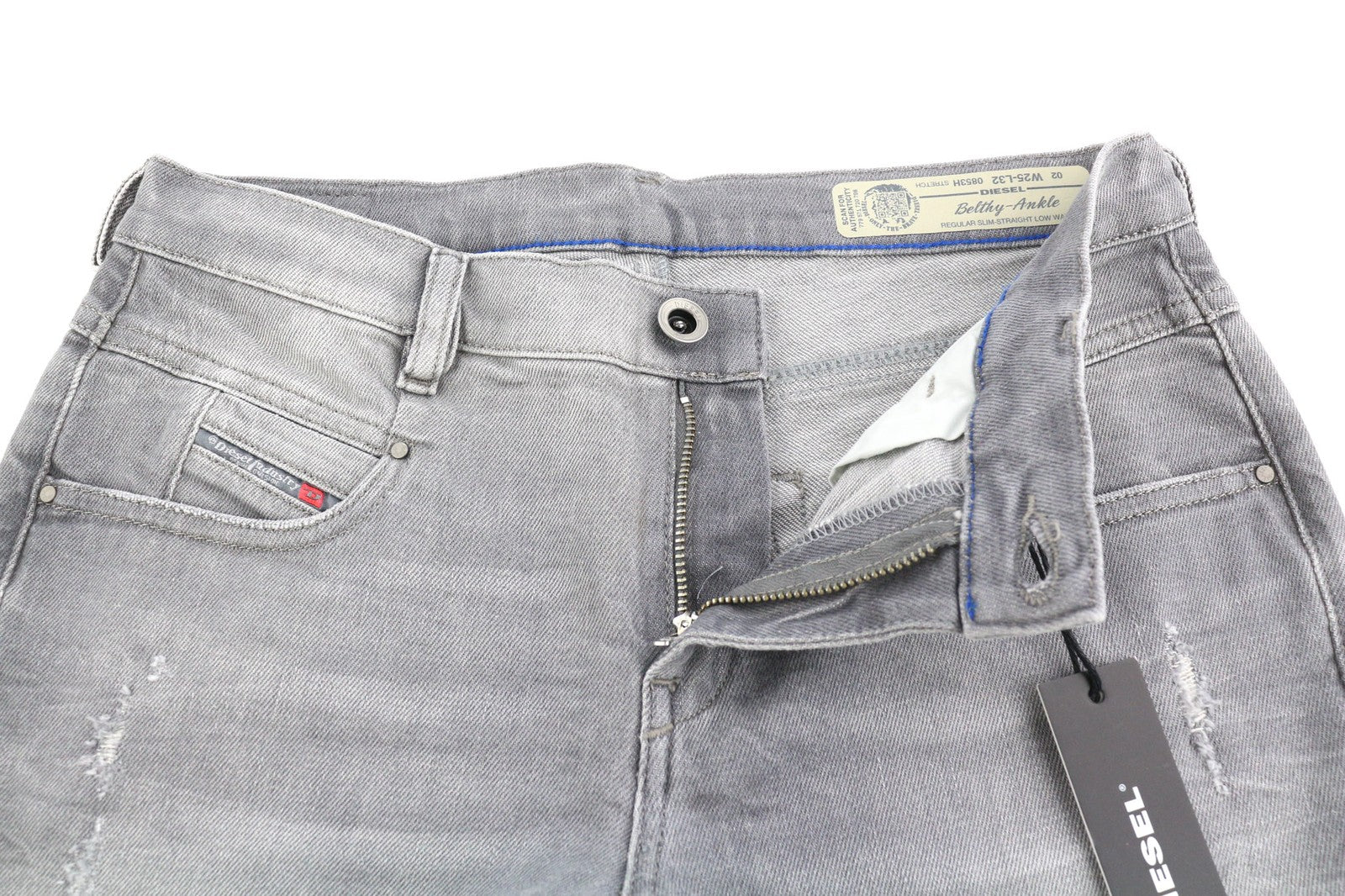 DIESEL Belthy-Ankle 0853H Womens Jeans W25/L32 Slim Straight Low Waist RRP€200