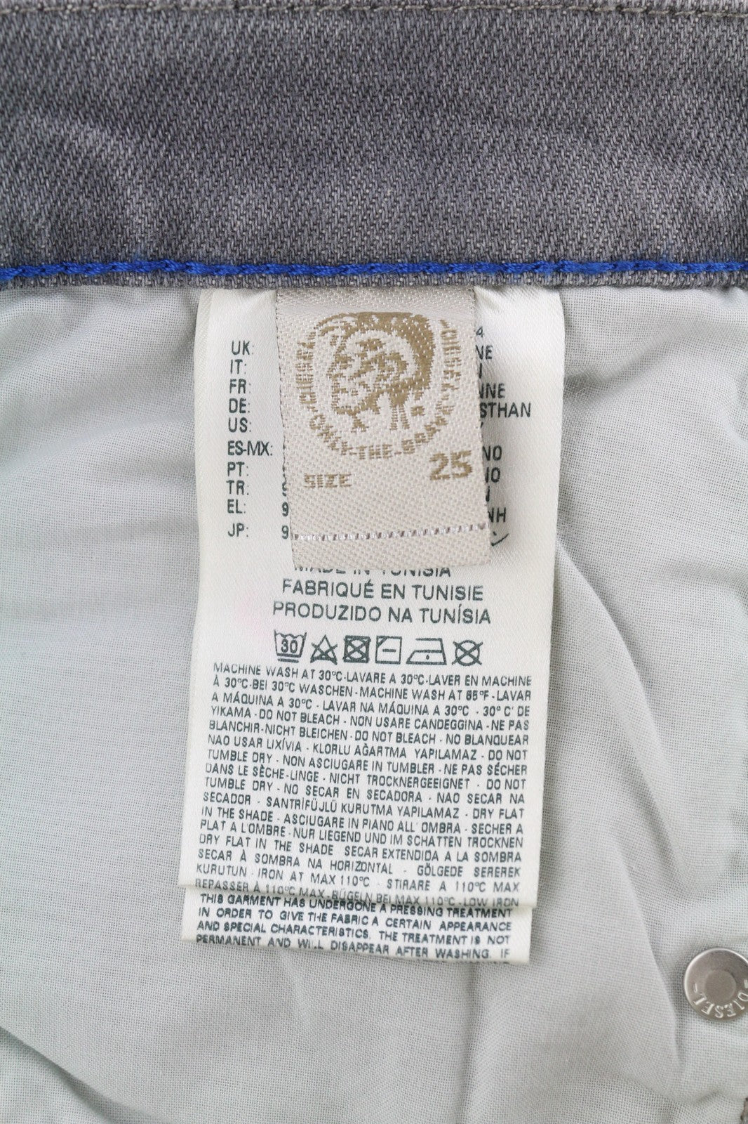 DIESEL Belthy-Ankle 0853H Womens Jeans W25/L32 Slim Straight Low Waist RRP€200