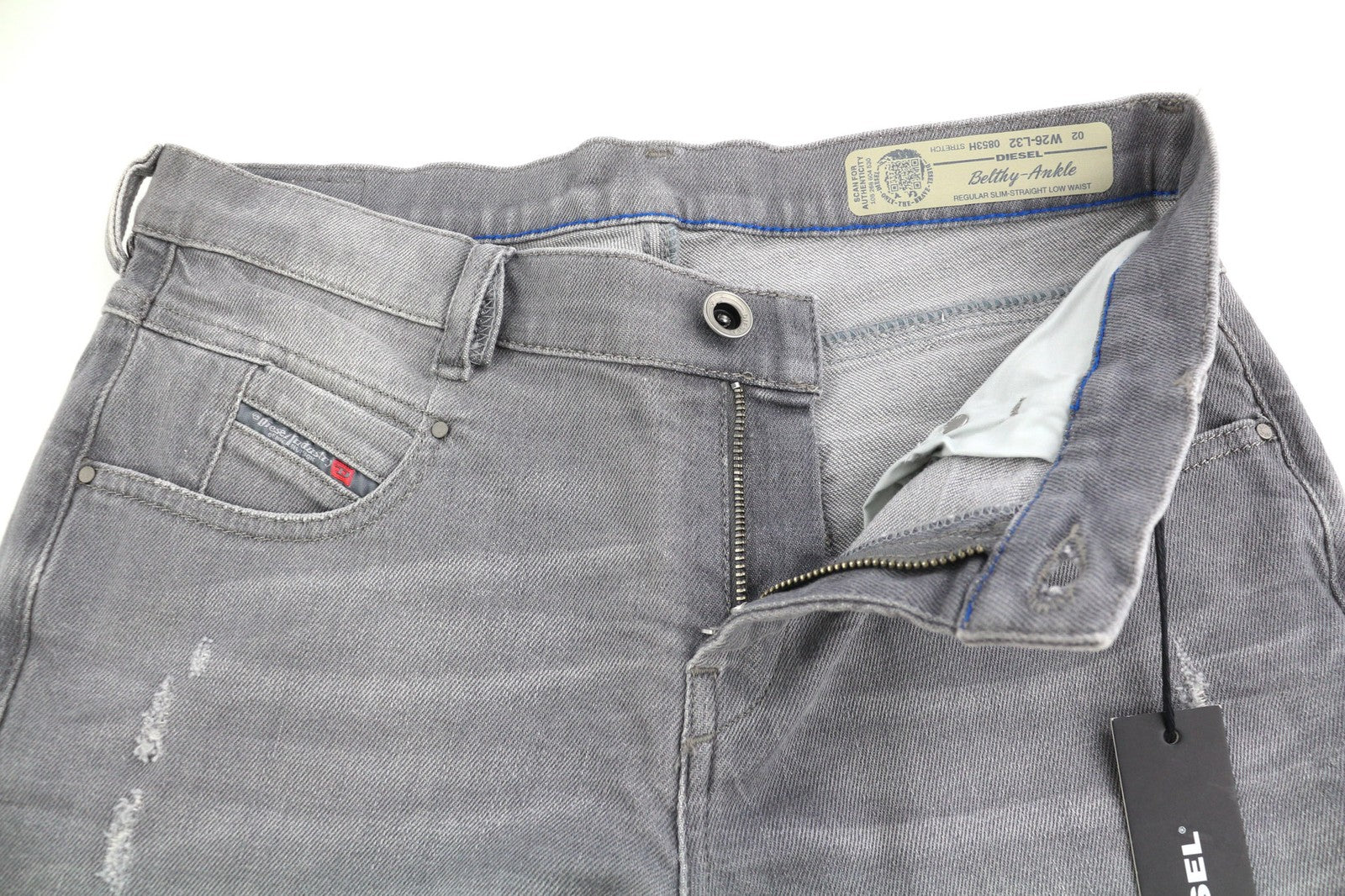 DIESEL Belthy-Ankle 0853H Womens Jeans W26/L32 Slim Straight Low Waist RRP€200