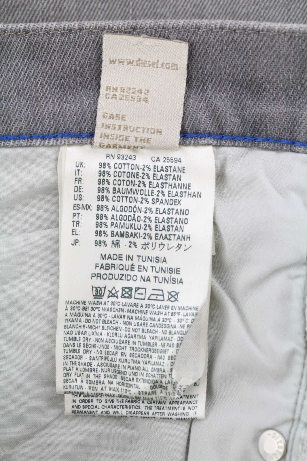 DIESEL Belthy-Ankle 0853H Womens Jeans W26/L32 Slim Straight Low Waist RRP€200