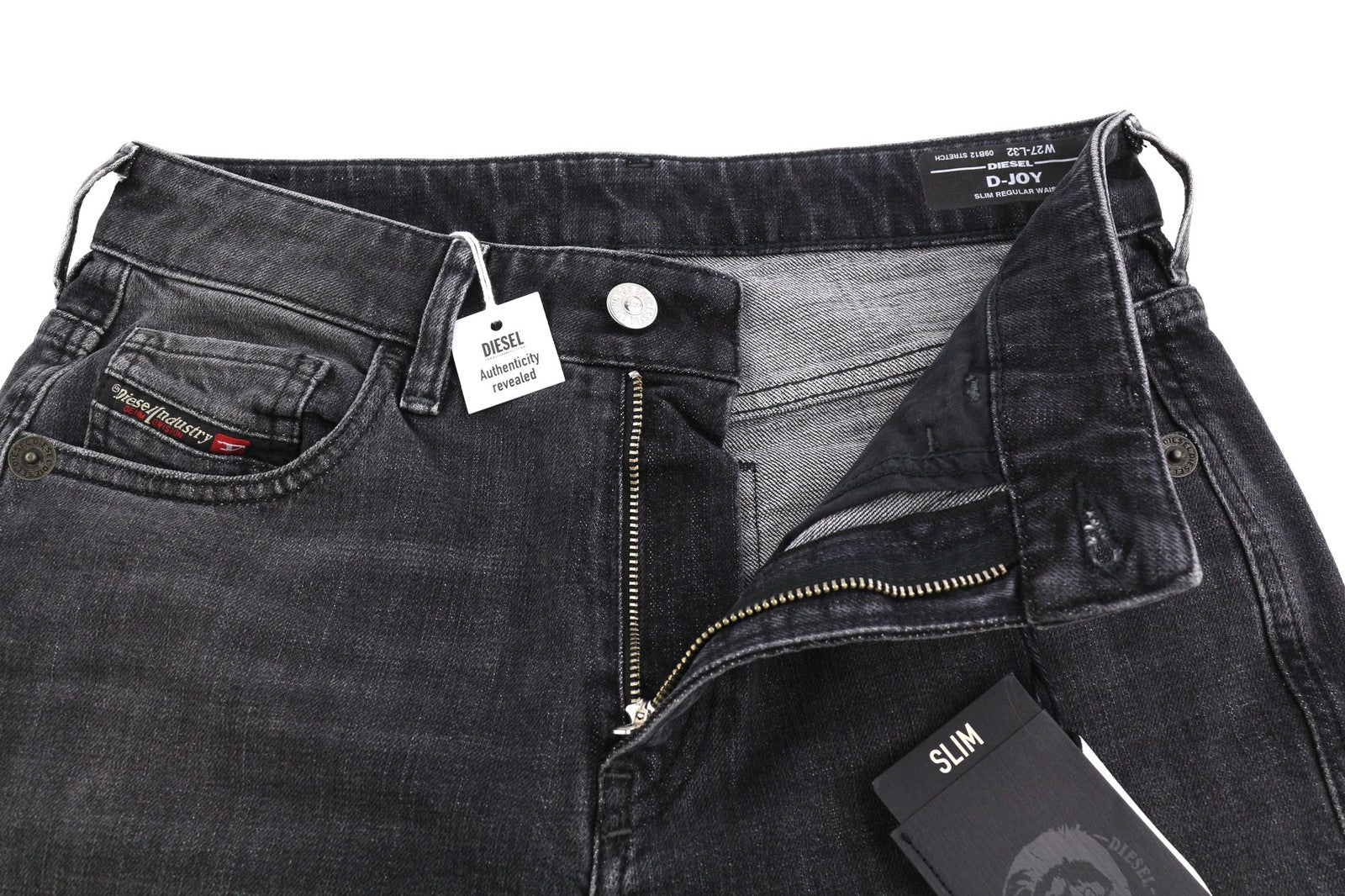 DIESEL D-Joy 09B12 Women Jeans W27/L32 Slim Regular Waist Stretch Black RRP€175