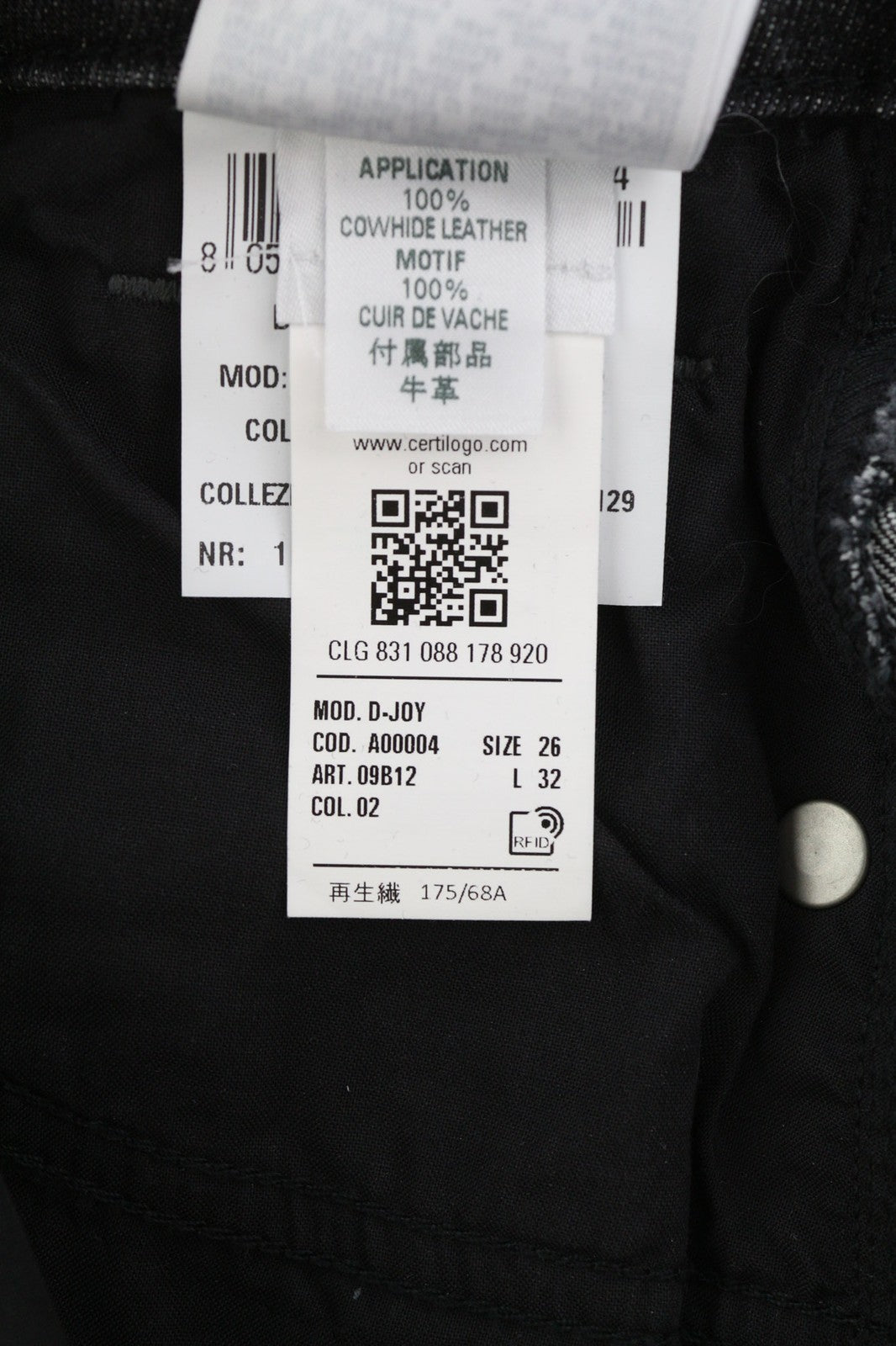 DIESEL D-Joy 09B12 Womens Jeans W26/L32 Slim Regular Stretch Wash Black RRP€175