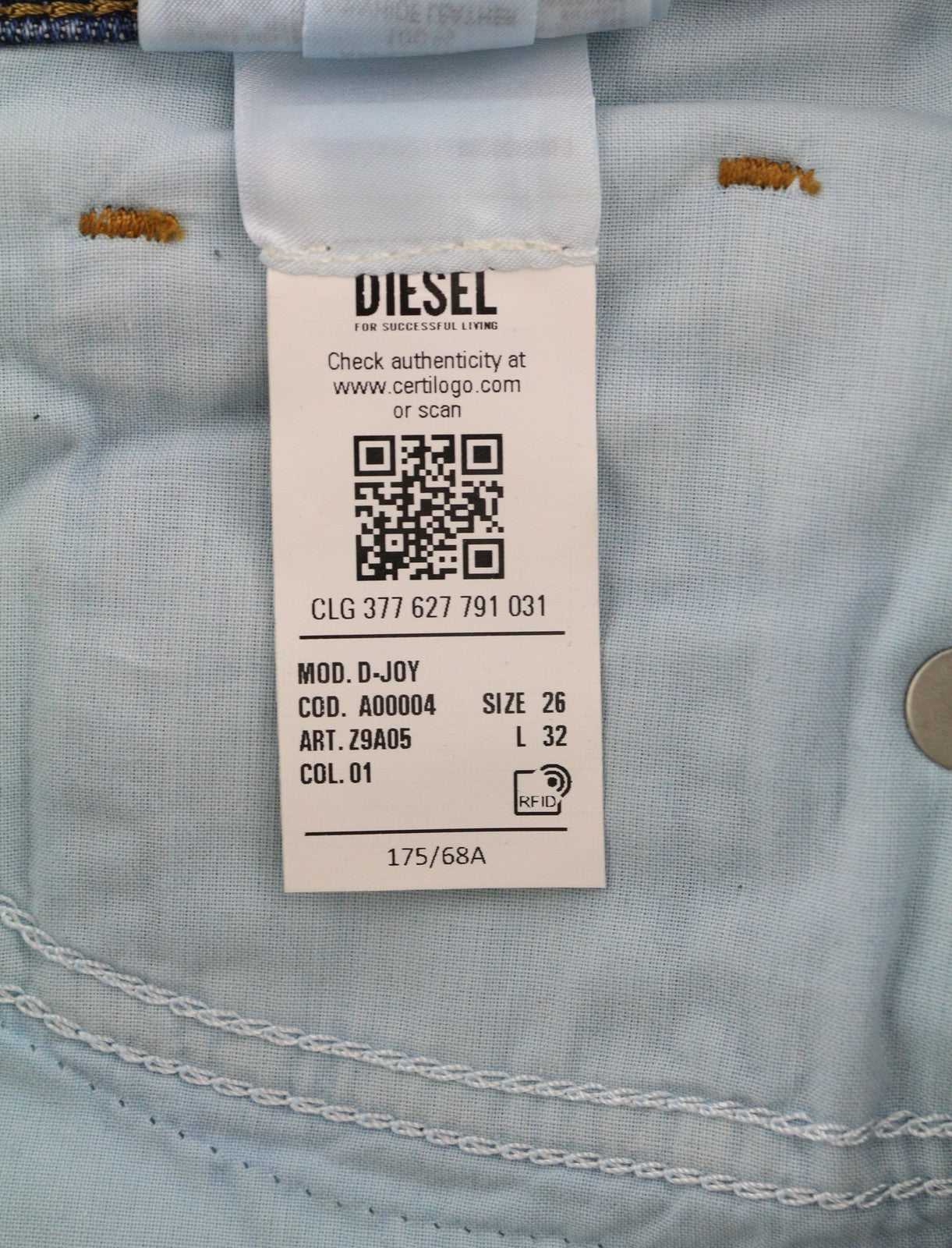 DIESEL D-Joy Z9A05 Womens Jeans W26/L32 Slim Regular Stretch Wash Blue RRP€195