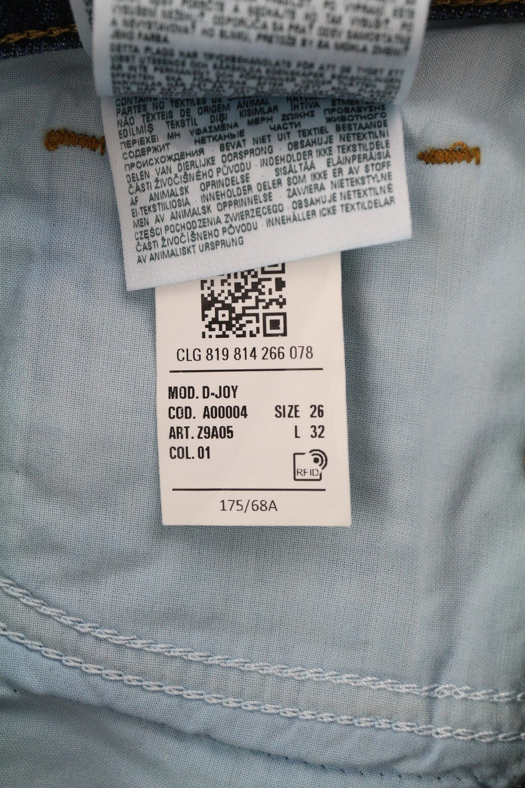 DIESEL D-Joy Z9A05 Womens Jeans W26/L32 Slim Regular Waist Stretch Wash RRP€195