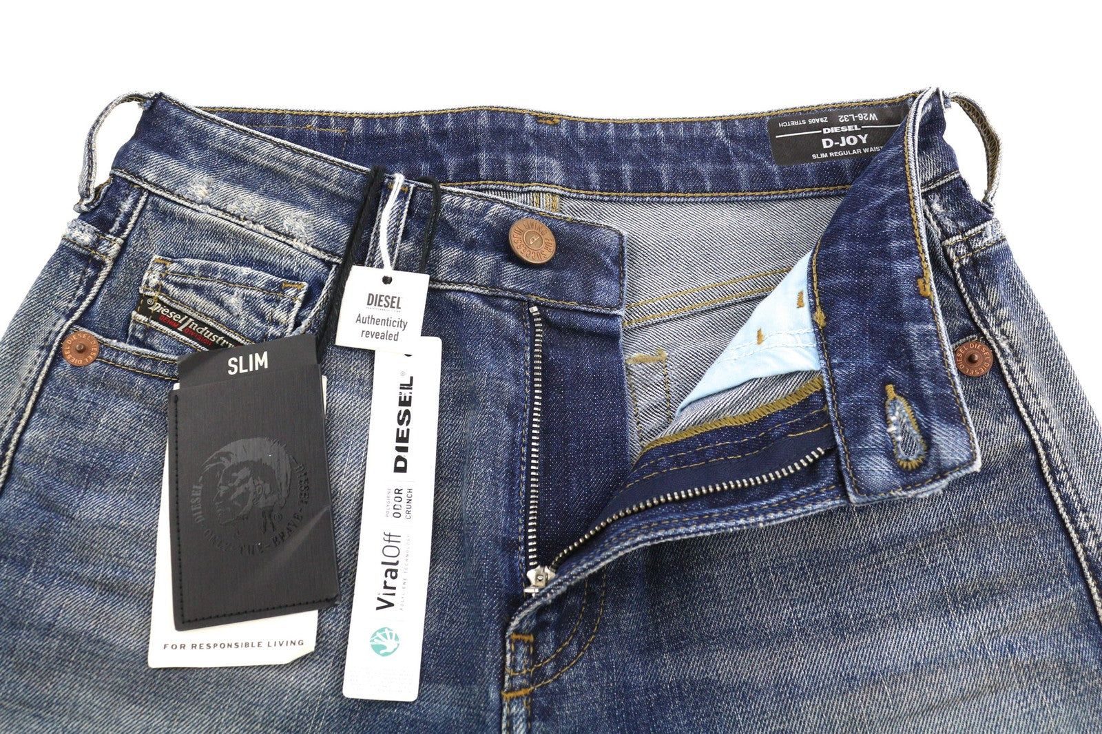 DIESEL D-Joy Z9A05 Womens Jeans W26/L32 Slim Regular Waist Stretch Wash RRP€195