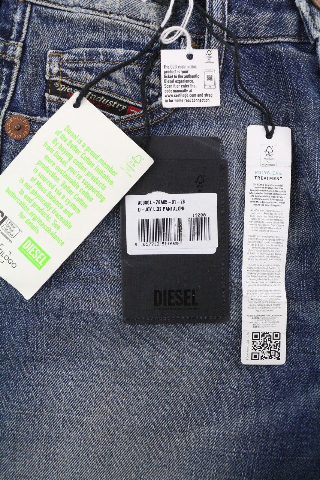 DIESEL D-Joy Z9A05 Womens Jeans W26/L32 Slim Regular Waist Stretch Wash RRP€195