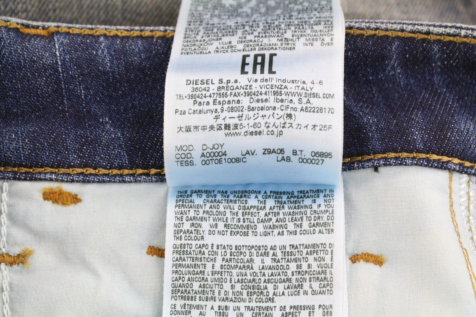 DIESEL D-Joy Z9A05 Womens Jeans W25/L32 Slim Regular Waist Stretch Blue RRP€195