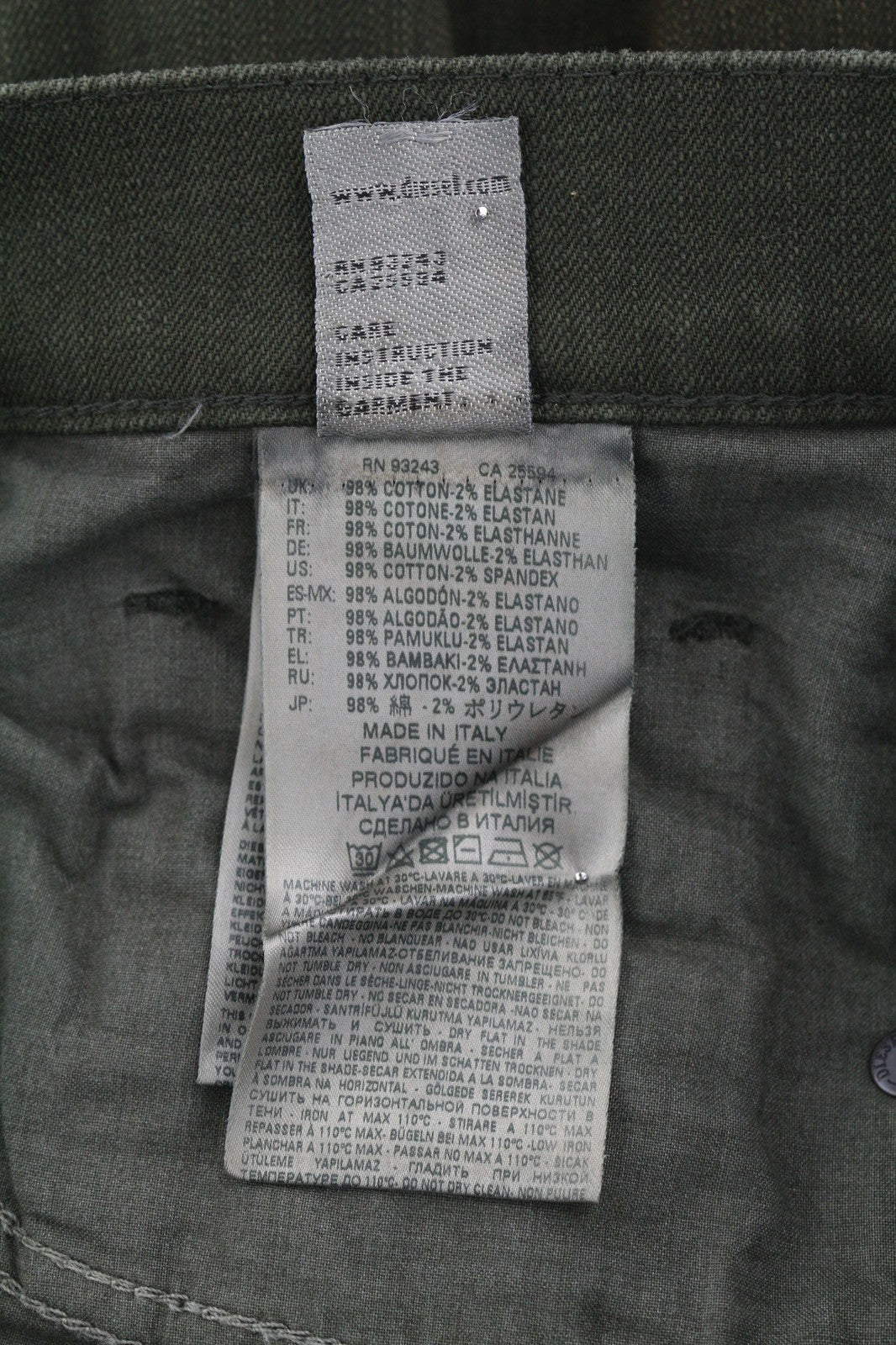 DIESEL D-Mharky-SP4 0078D Mens Jeans W32/L32 Slim Skinny Stretch Buttoned Brown