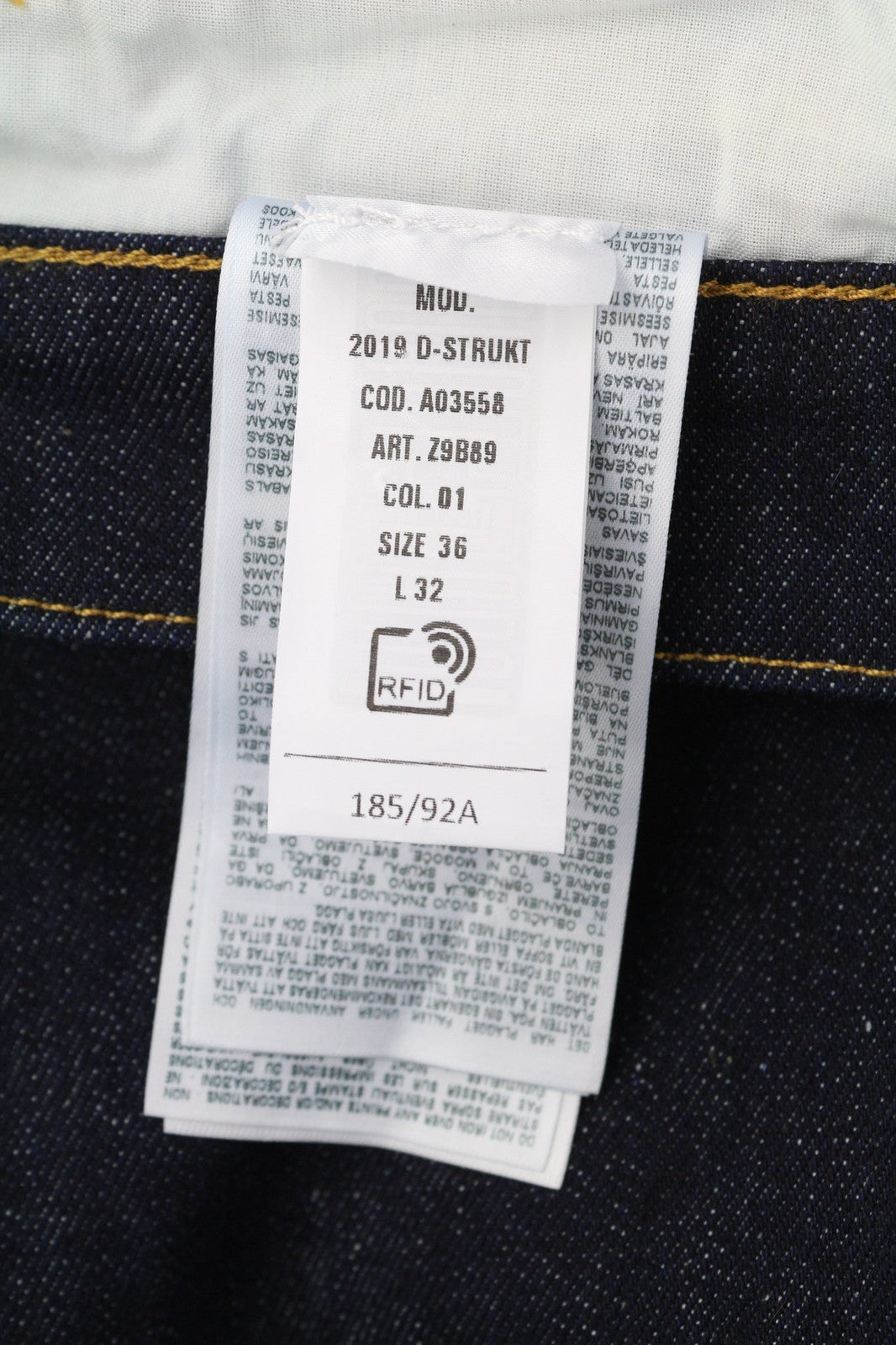 DIESEL 2019 D-Strukt Z9B89 Mens Jeans W36/L32 Slim  Zip Fly Pockets