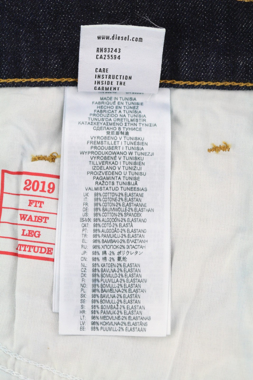 DIESEL 2019 D-Strukt Z9B89 Mens Jeans W36/L32 Slim  Zip Fly Pockets