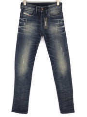 DIESEL Buster 0854S Mens Jeans W26/L32 Slim  Buttoned Ripped Distress Washed