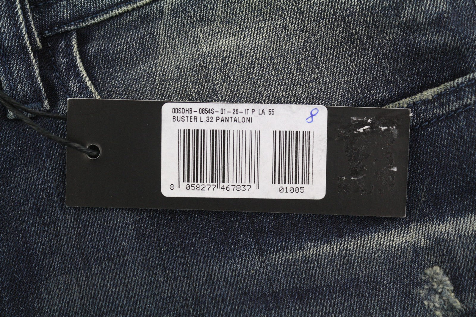 DIESEL Buster 0854S Mens Jeans W26/L32 Slim  Buttoned Ripped Distress Washed