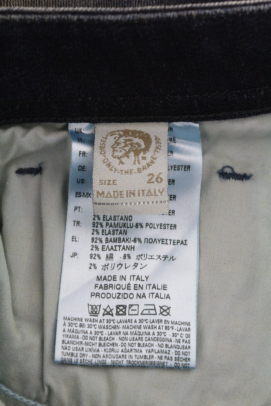 DIESEL Buster 0854S Mens Jeans W26/L32 Slim  Buttoned Ripped Distress Washed