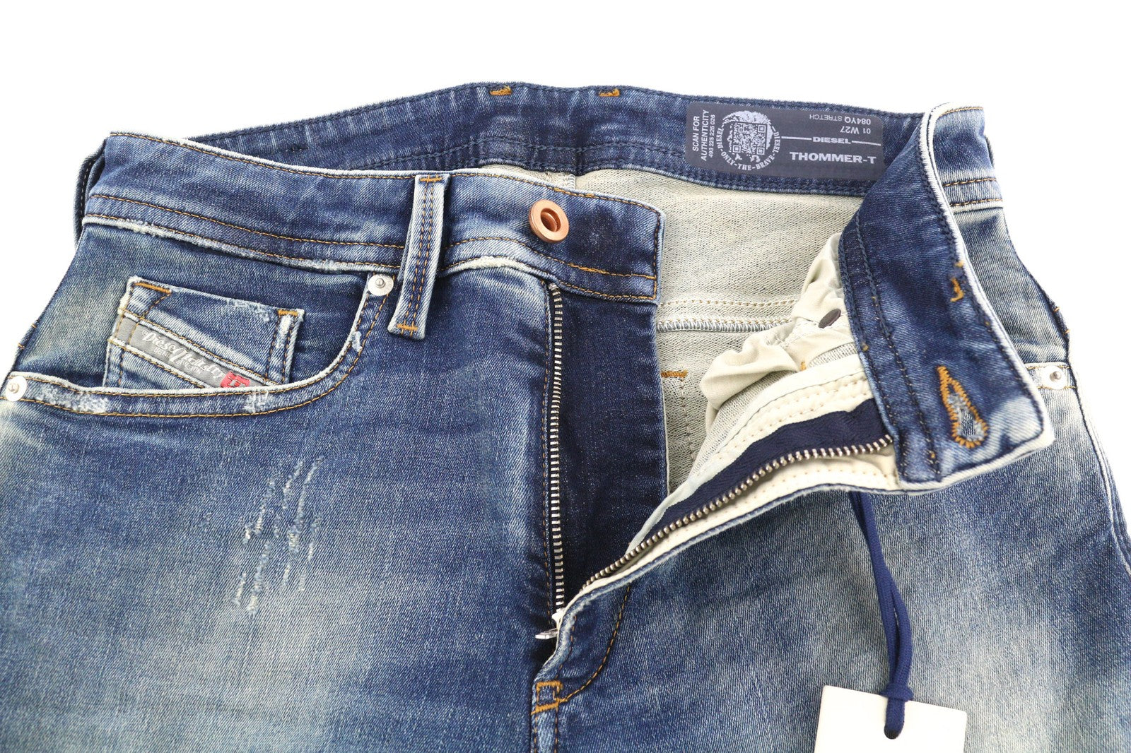 DIESEL Thommer-T 084YQ Mens Jeans W27 Jogg Sweat Stretch Slim  Washed Blue