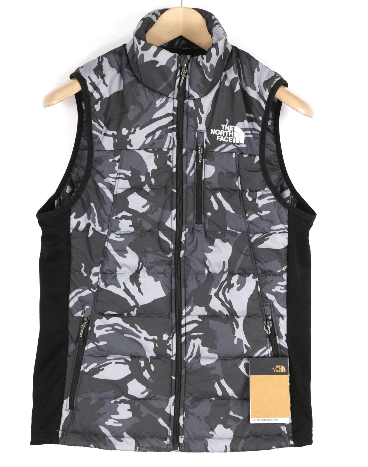 THE NORTH FACE New Wadded Mens Waistcoat XS Zip Insulation Quilted Camouflage