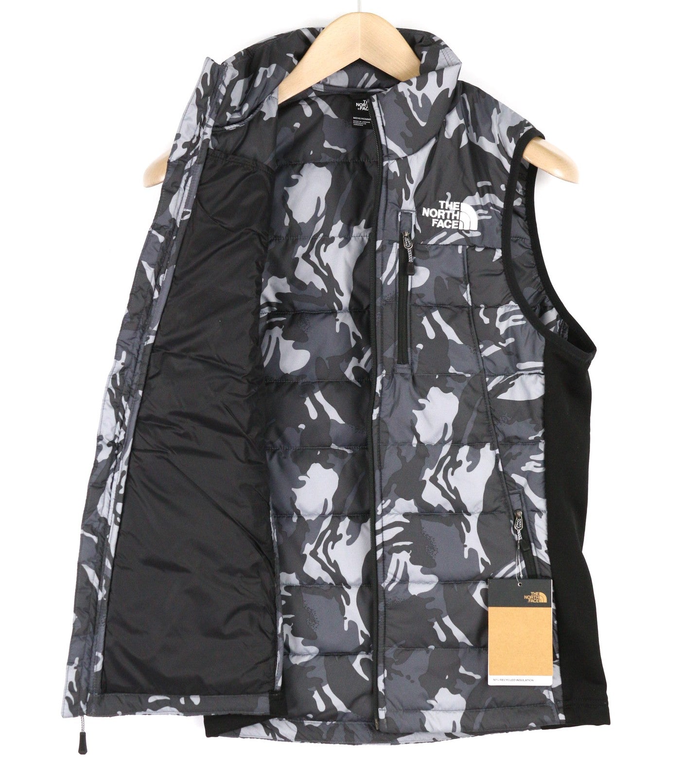 THE NORTH FACE New Wadded Mens Waistcoat XS Zip Insulation Quilted Camouflage