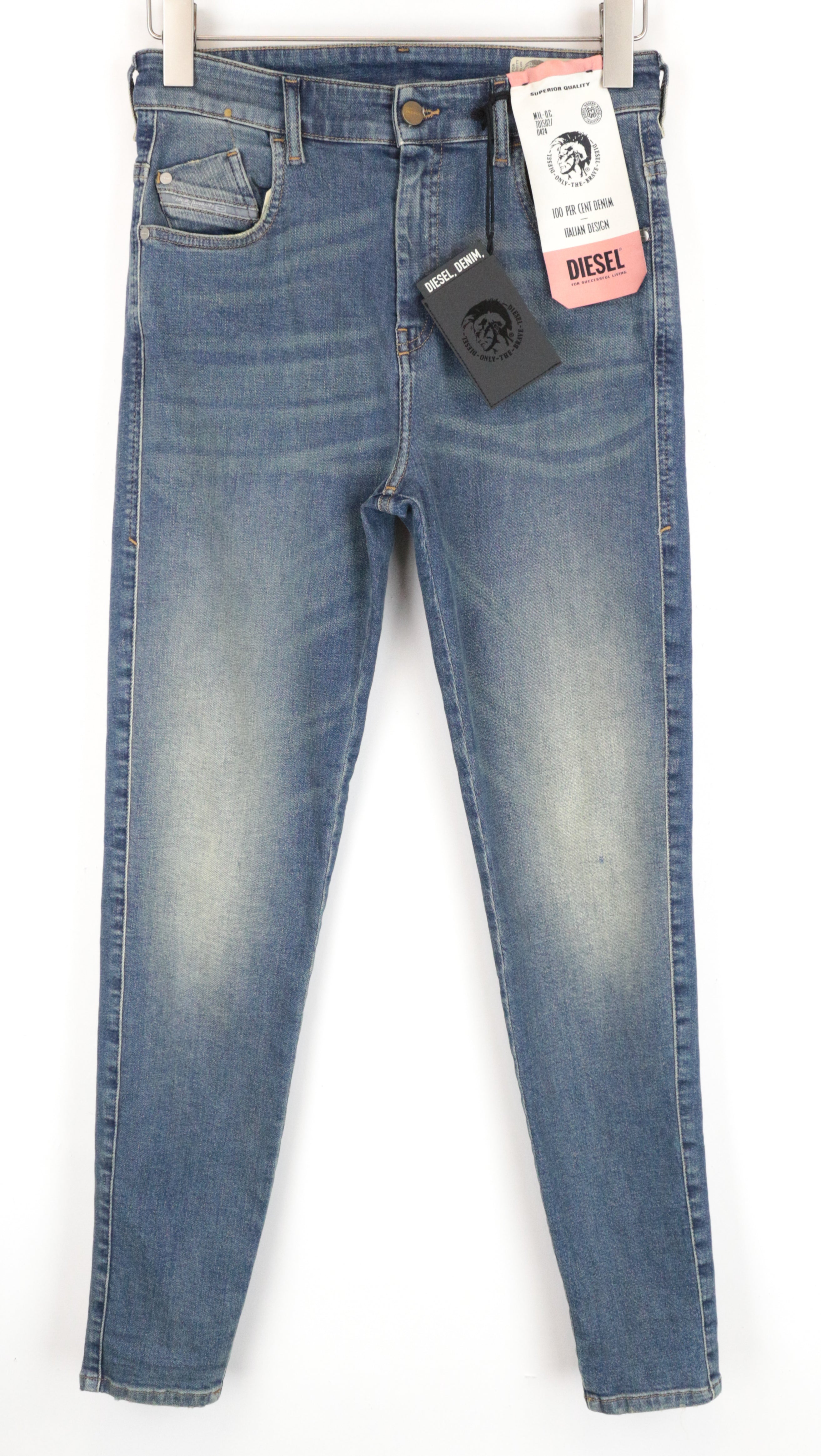 DIESEL Slandy-High 085AZ Women's W28/L32 Blue Super Skinny Stretch Washed