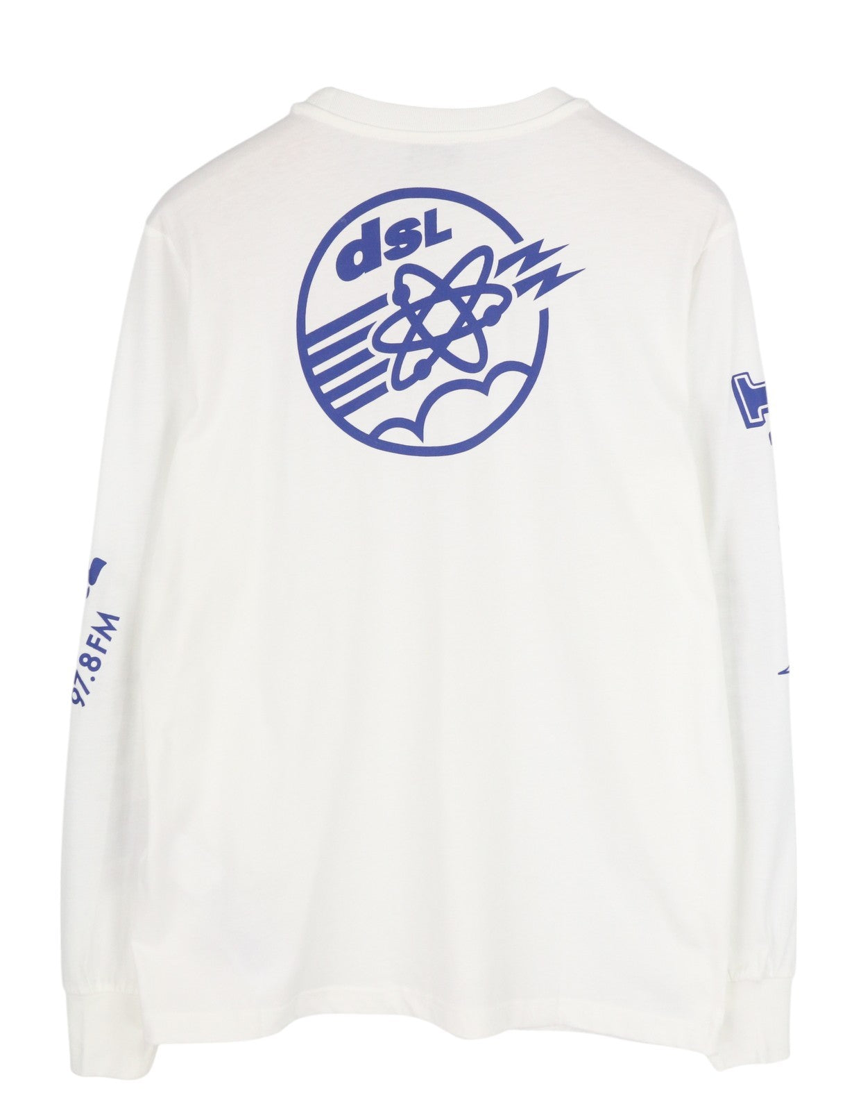 DIESEL T-Just-LS-E6 Mens T-Shirt L White Long Sleeve Crew Collar  Tricot