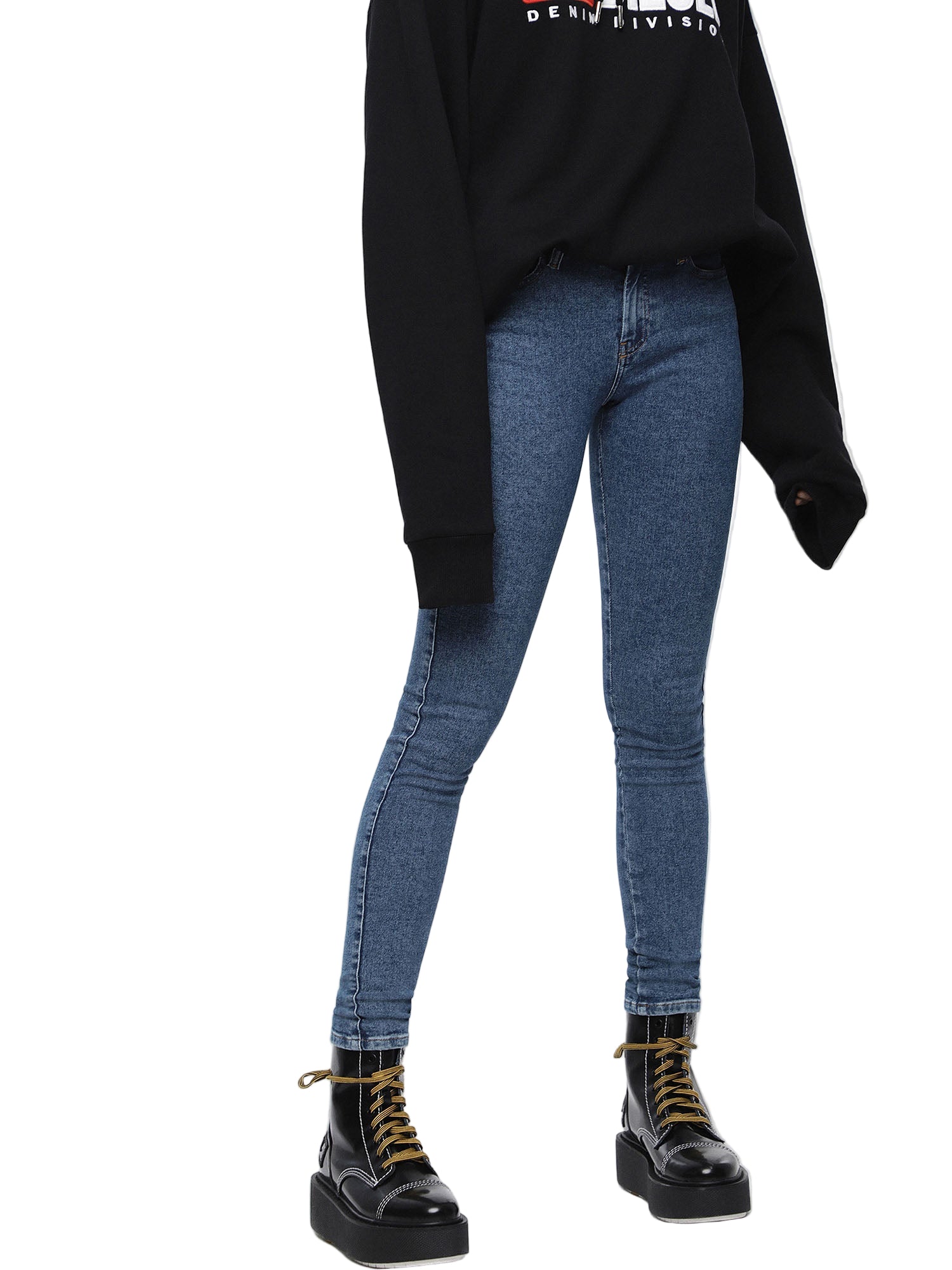 DIESEL Slandy 085AI Women's W31/L32 Blue Super Slim Fit Stretch Denim Jeans