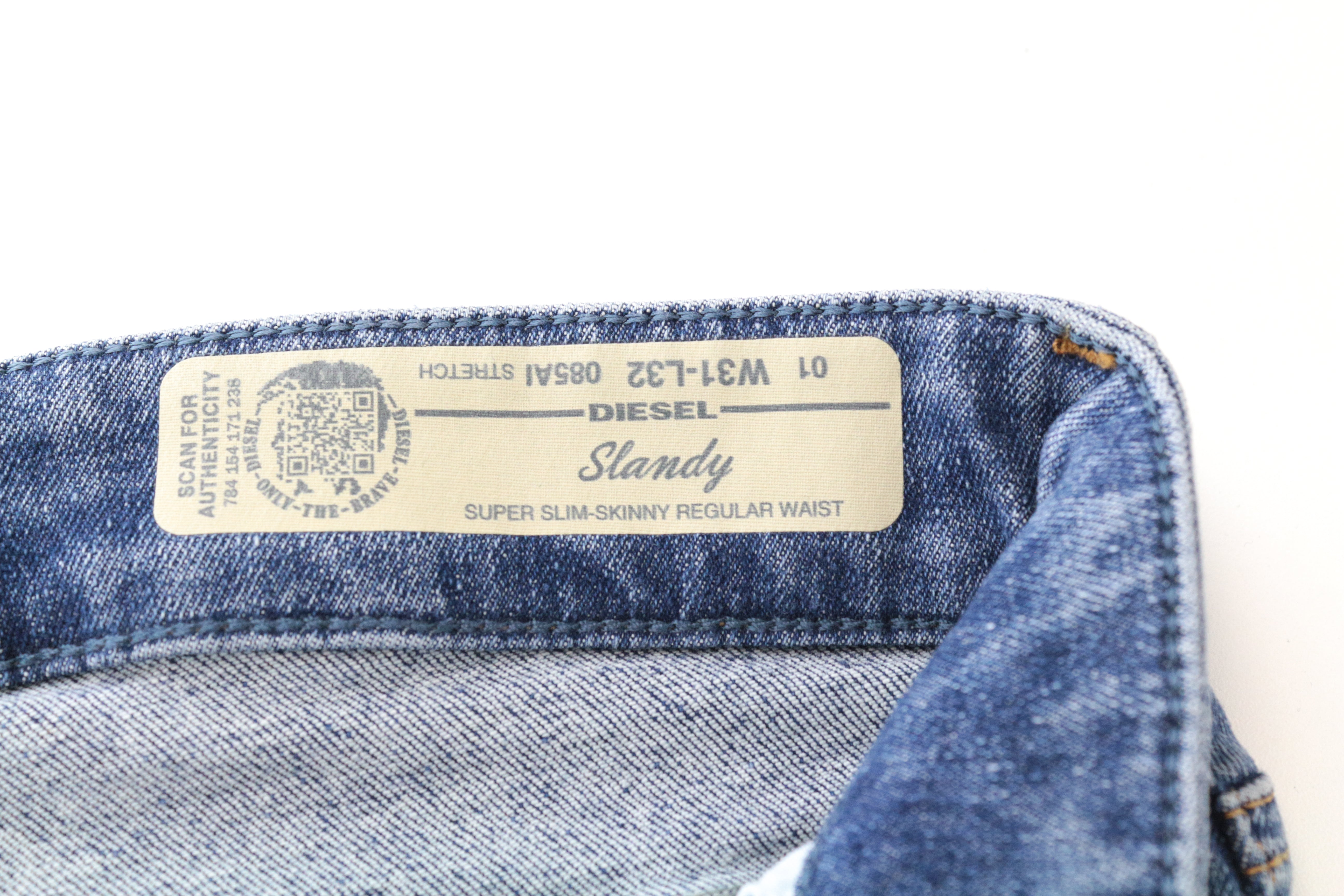 DIESEL Slandy 085AI Women's W31/L32 Blue Super Slim Fit Stretch Denim Jeans