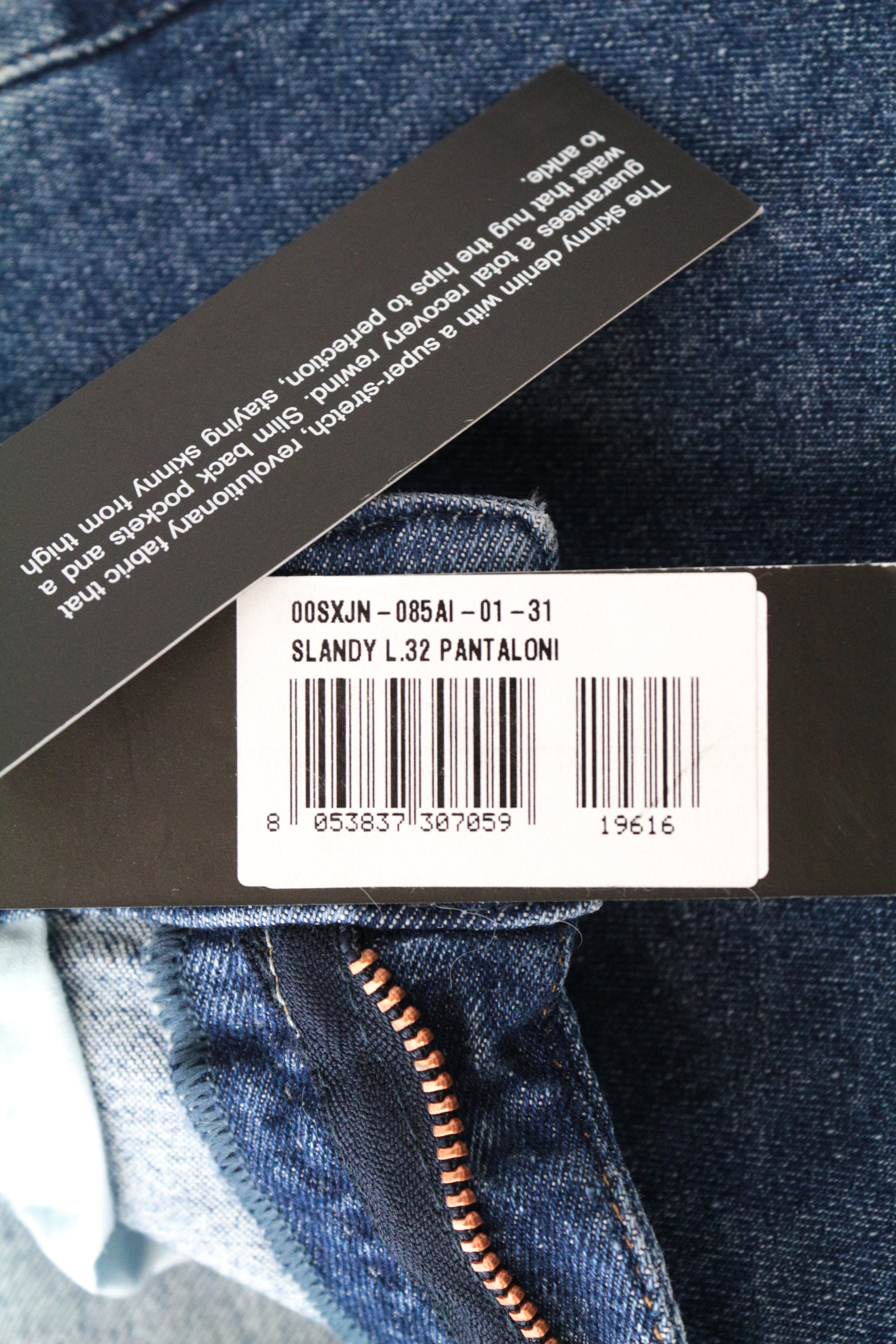 DIESEL Slandy 085AI Women's W31/L32 Blue Super Slim Fit Stretch Denim Jeans