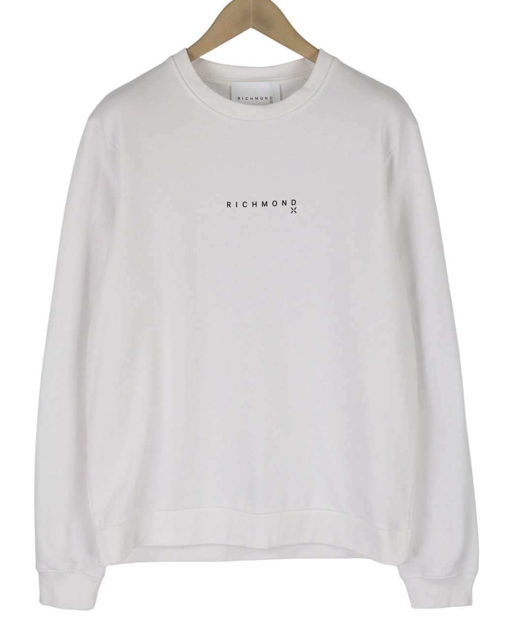 RICHMOND X Mens Sweatshirt M White  Cotton  Long Sleeve Pullover