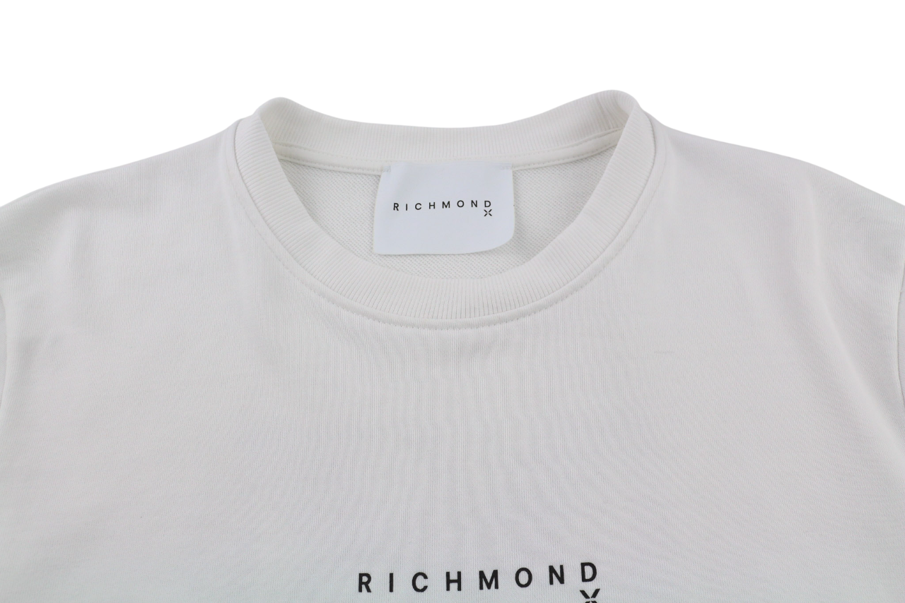 RICHMOND X Mens Sweatshirt M White  Cotton  Long Sleeve Pullover