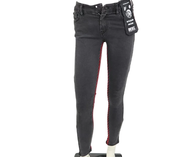 DIESEL Slandy-F 082AM Women's Jeans W26/L32 Super Slim Grey Skinny Cotton