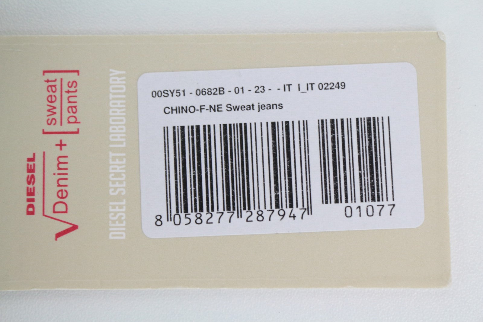 DIESEL Chino-F-Ne 0682B Women's W23 Blue Aged Jogg Boyfriend Fit Jeans